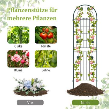 COSTWAY Gartenzaun, für Kletterpflanzen, Metall, 180x50 cm, 2 Zaunelemente