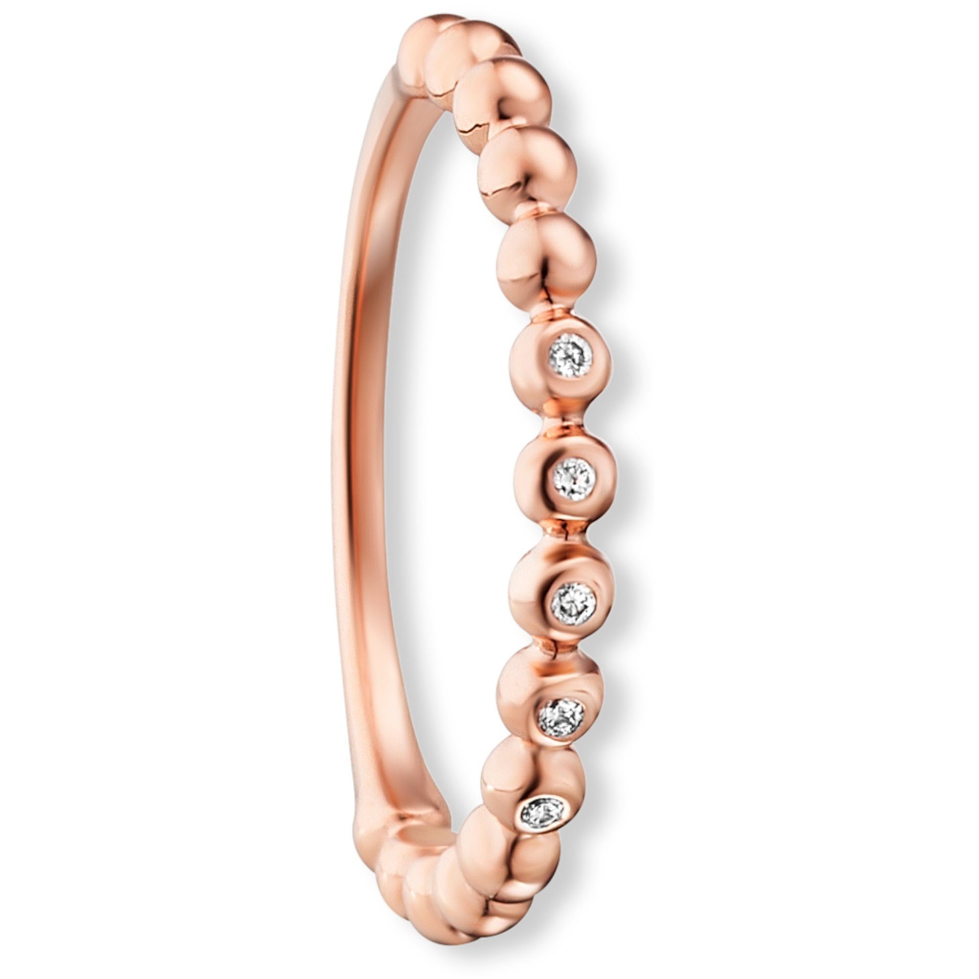 Gold ELEMENT aus Damen ct 0.04 Ring ONE Diamantring Roségold, 585 Schmuck Brillant Diamant