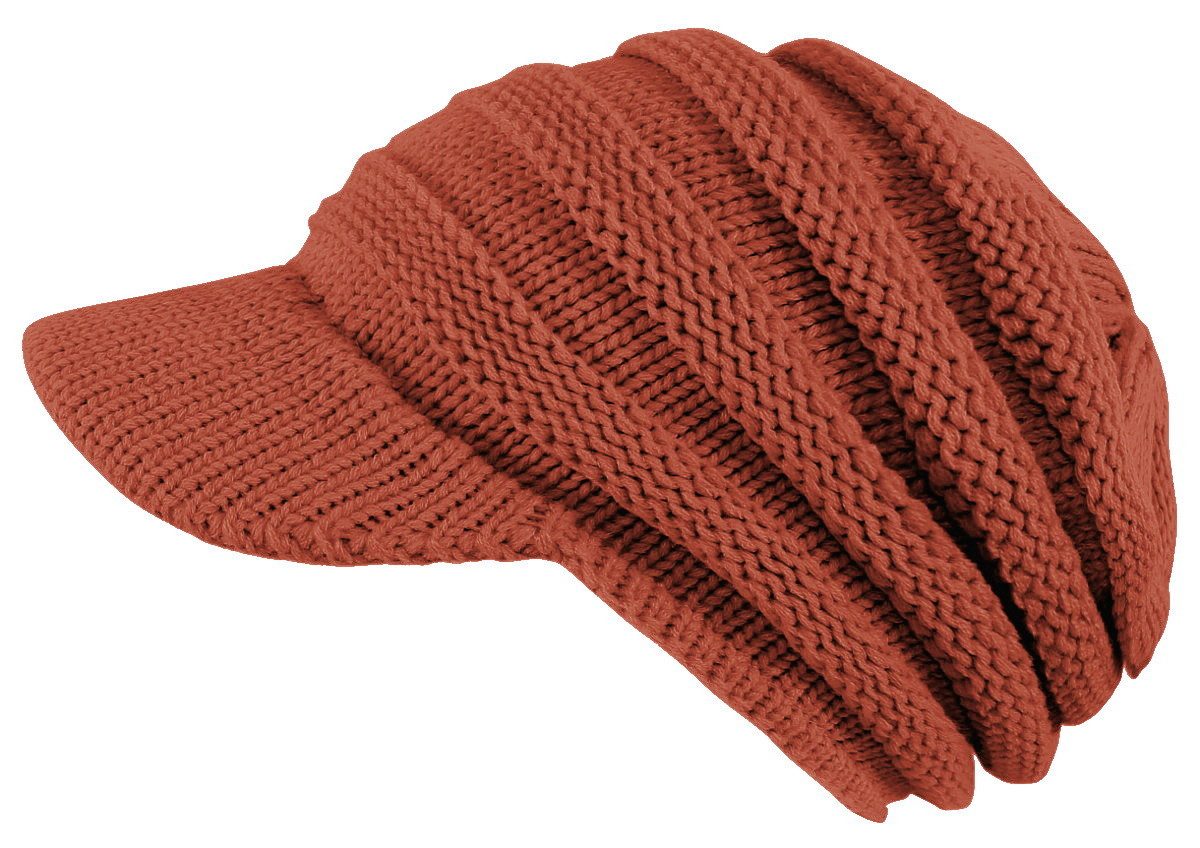 dy_mode Schirmmütze Damen Strickmütze Herren Schirmmütze Gestrickt Winter Mütze mit Schirm fester Schirm