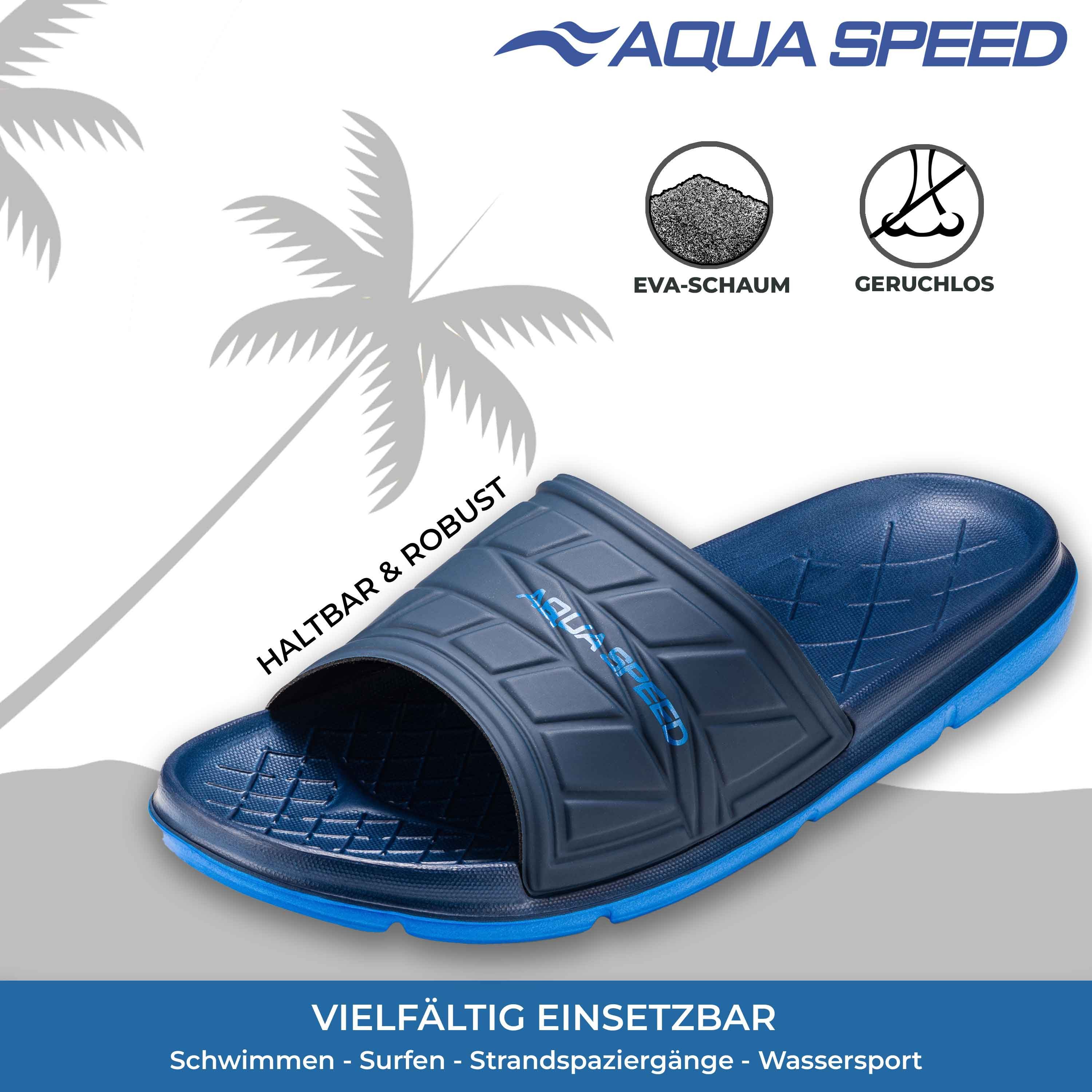 Aqua Speed ASPEN Badelatschen + kl. Fasertuch Duschsandalen Badeschlappen Badepantolette – Bild 4 von 5