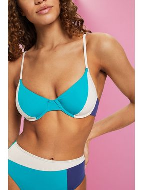 Esprit Bügel-Bikini-Top Bikinitop mit Bügel-Cups im Colour Block-Design