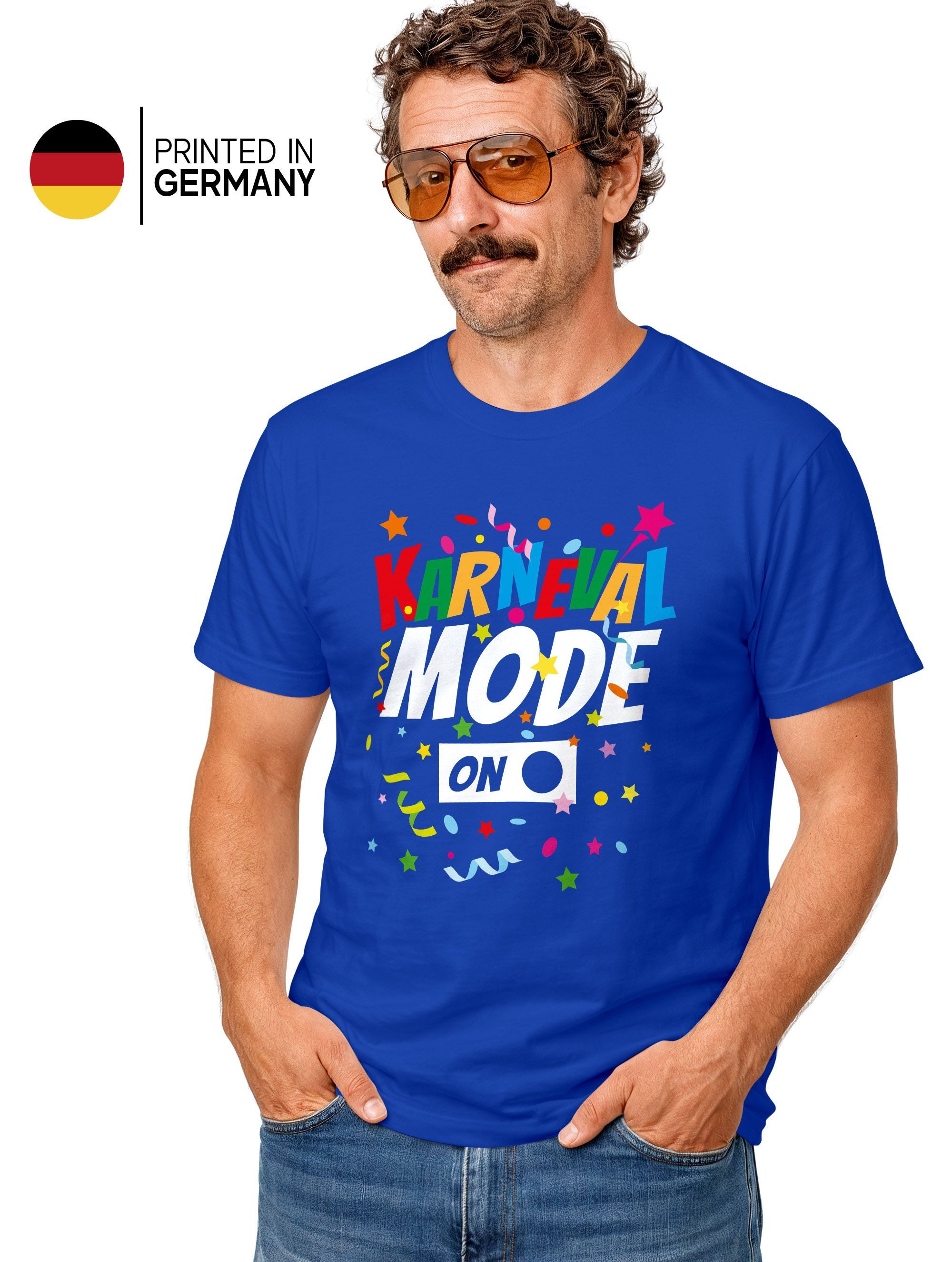 MoonWorks Print-Shirt Herren T-Shirt Karneval Fasching Spruch Konfetti Motiv Kostüm-Ersatz mit Print