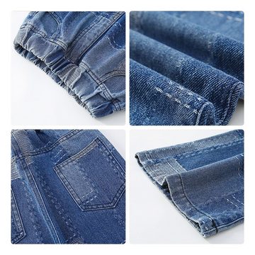 AFAZ New Trading UG Anzughose Mädchen Jean Hosen Loch Denim Blau Jeans, Vintage Hose mit weitem Bein für Kinder Fit
