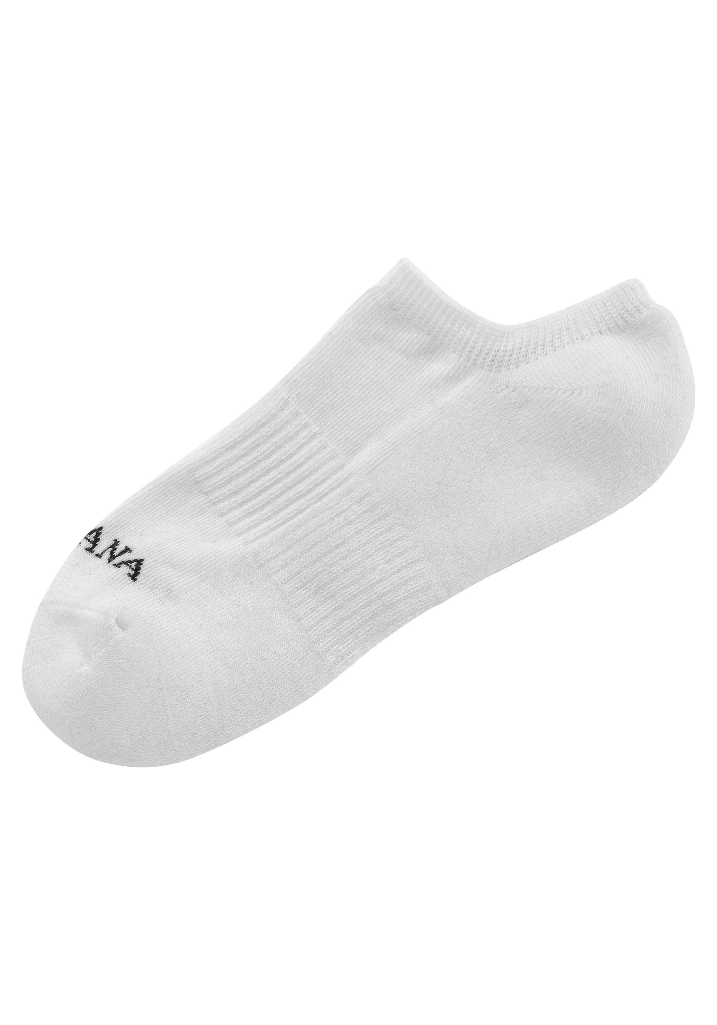 (Set, schwarz, ACTIVE 3x 2x grau-meliert Sneakersocken LASCANA weiß, Fußfrottee 2x 7-Paar) mit