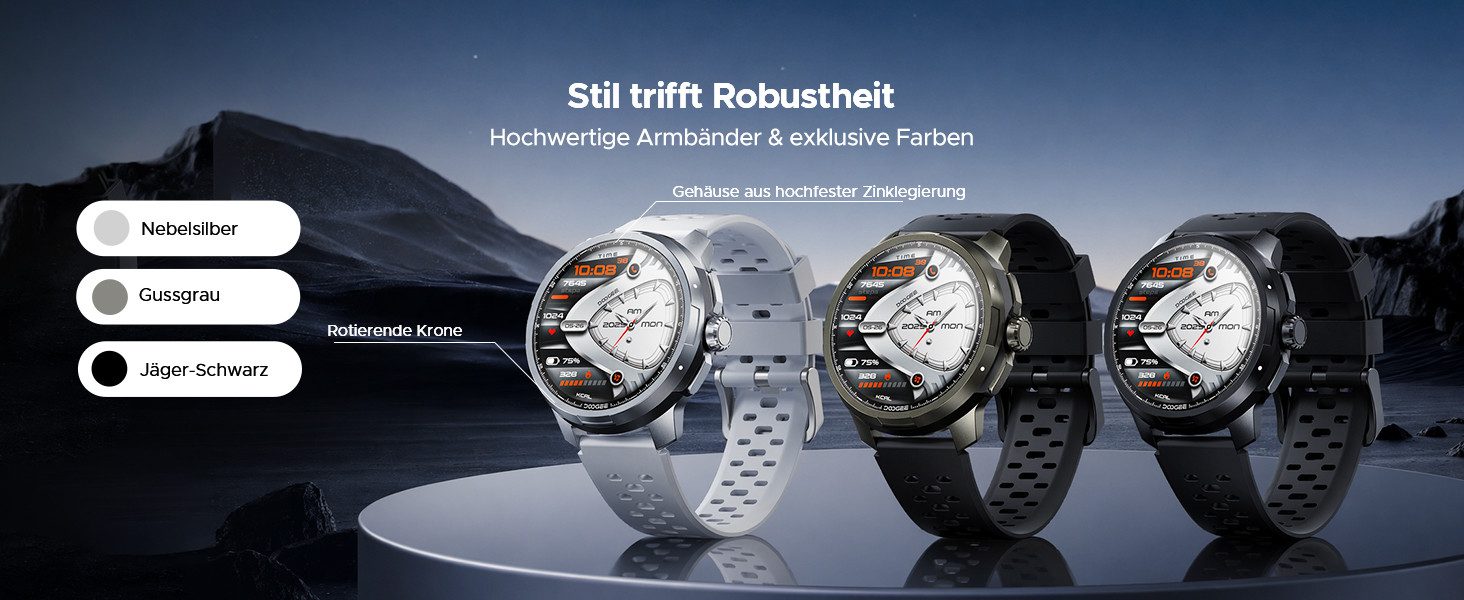 DOOGEE Smartwatch GPS 4G AMOLED Outdoor Fitnessuhr Telefonfunktion Watch, Bluetooth, GPS-Ortung, SOS, IP68, Aktivität, Videochat, GPS-Ortung, SOS, Videochat, Aktivität, IP68, Bluetooth