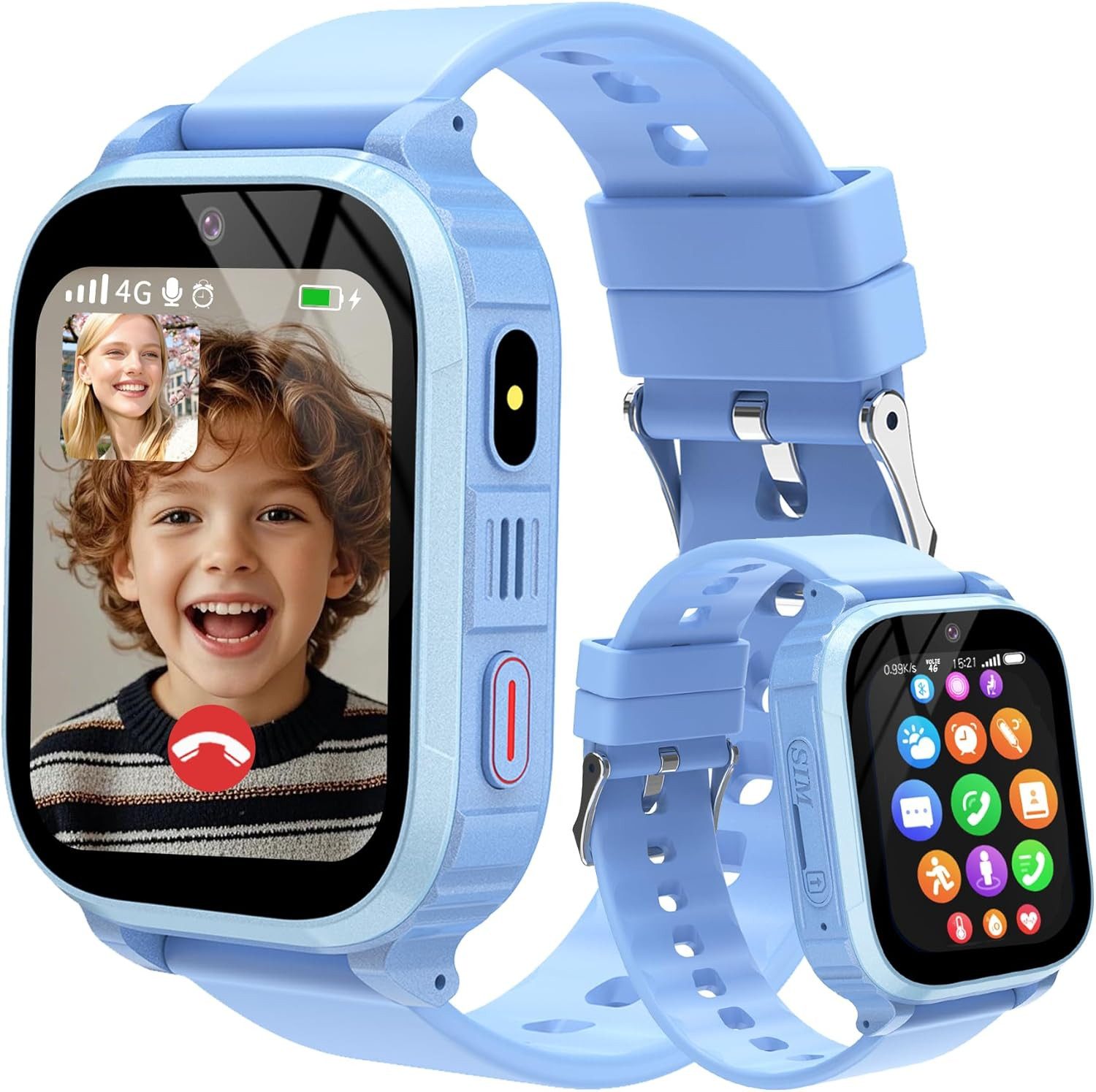 YEDASAH Smartwatch (2,5 cm, sim-karte), Kinder Smartwatch 4G