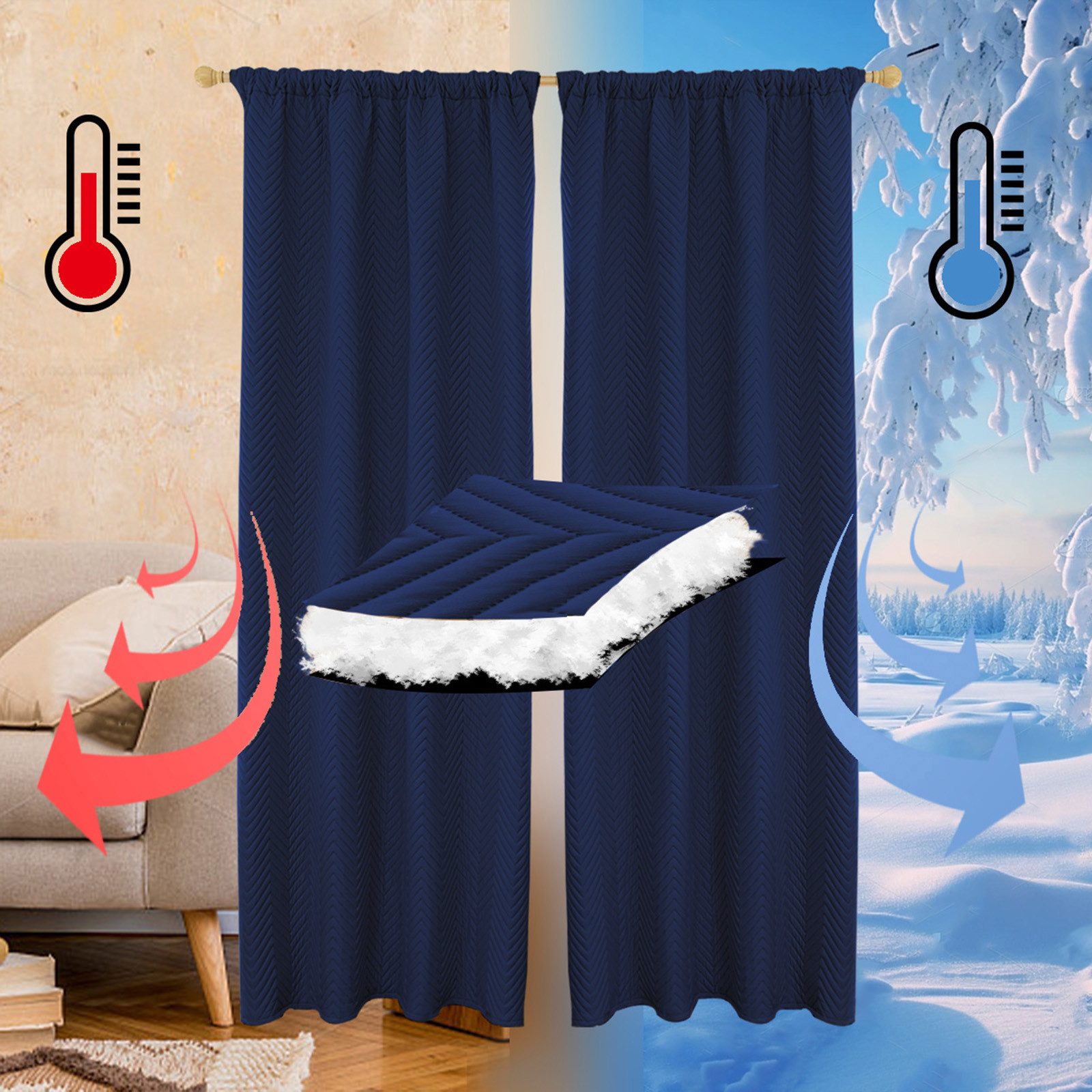 LMaxhome Vorhang Verdunkelungsvorhang Gesteppt Thermovorhang Türvorhang günstig online kaufen