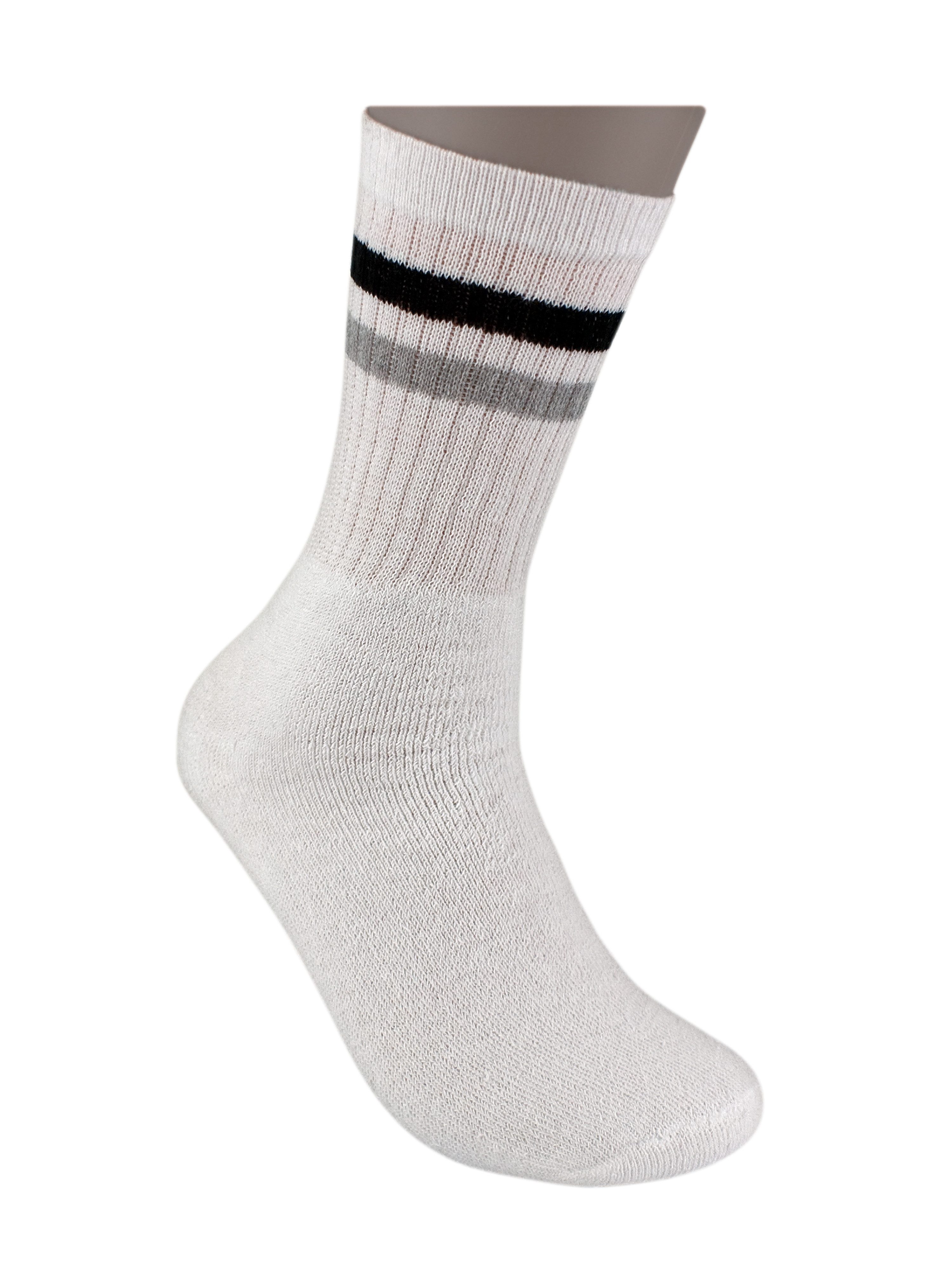 Die Sockenbude Tennissocken SPORTS (Bund, 4-Paar, weiß) mit Ringeln im Schaft