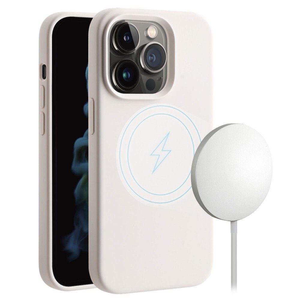 Vivanco Handyhülle Mag Hype Cover für iPhone 14 Pro Max, Magnetic Wireless  Charging Support beige (63498)