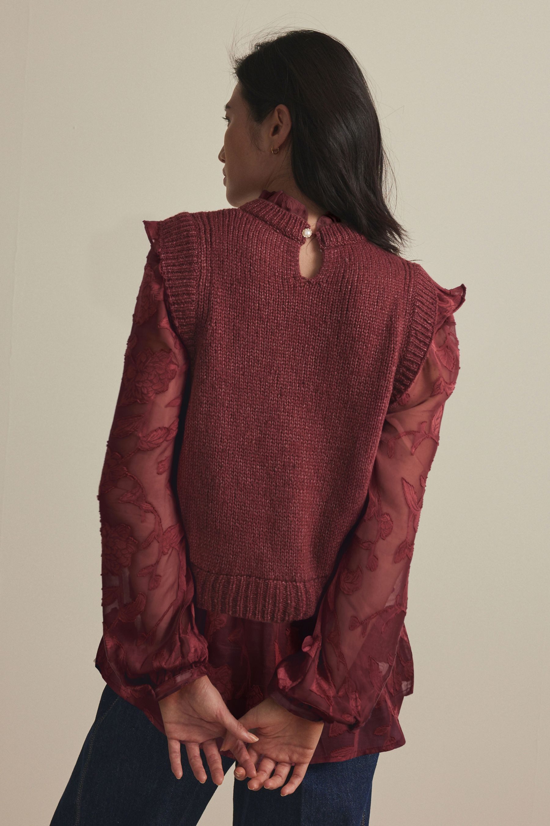 Next Stricktop Strick-Tanktop mit Hemdlage und Wollanteil (1-tlg) günstig online kaufen