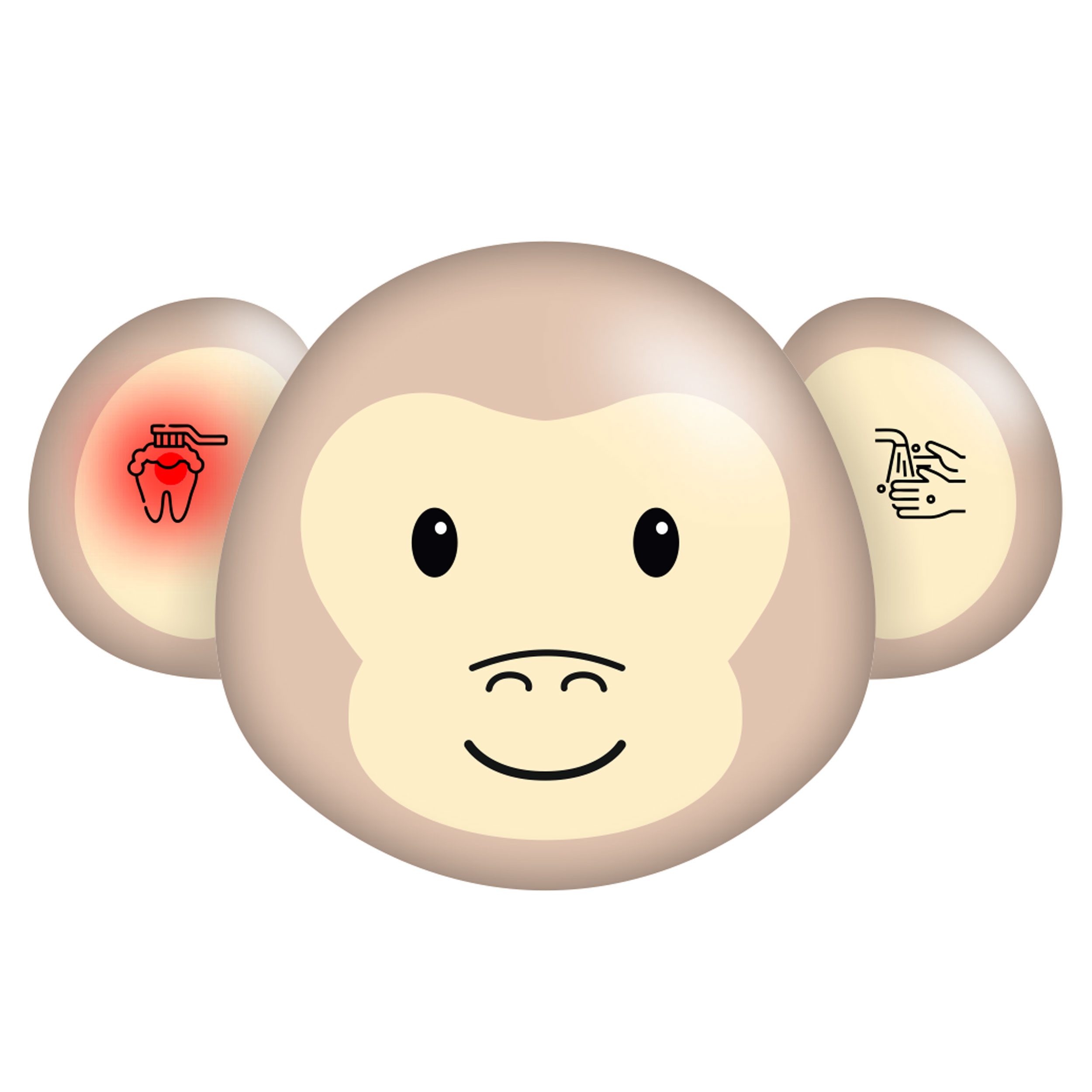 Miraval Kurzzeitmesser Miraval Kinder Zahnputz- & Handwaschtimer 20/120 Sek Timer, Lichtsignal, Affenmotiv