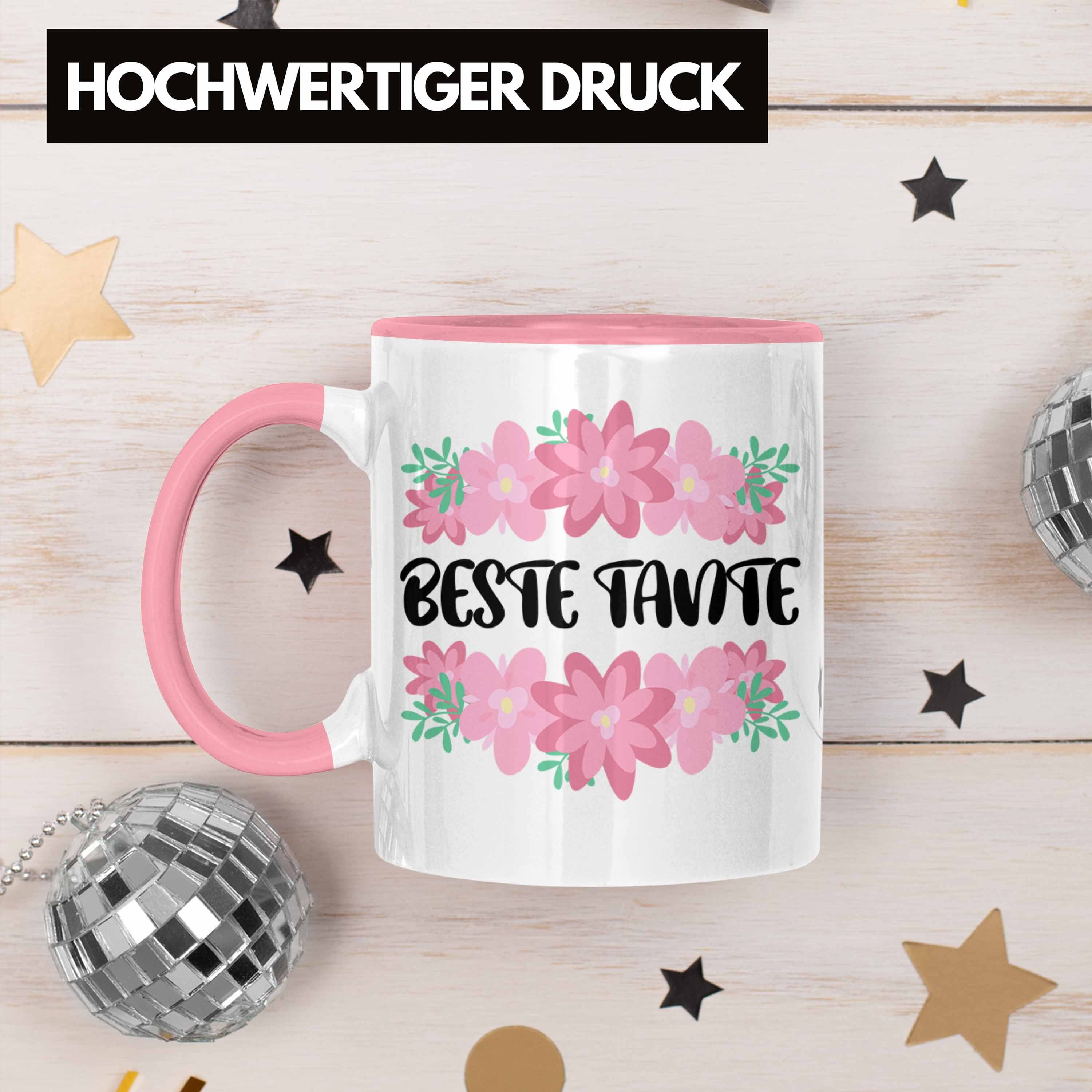 Trendation Tasse - - - Kaffeetasse Tante Tasse Rosa Beste Geschenk Spruch Lieblingstante Beste Trendation Geschenkidee Lustig Tante