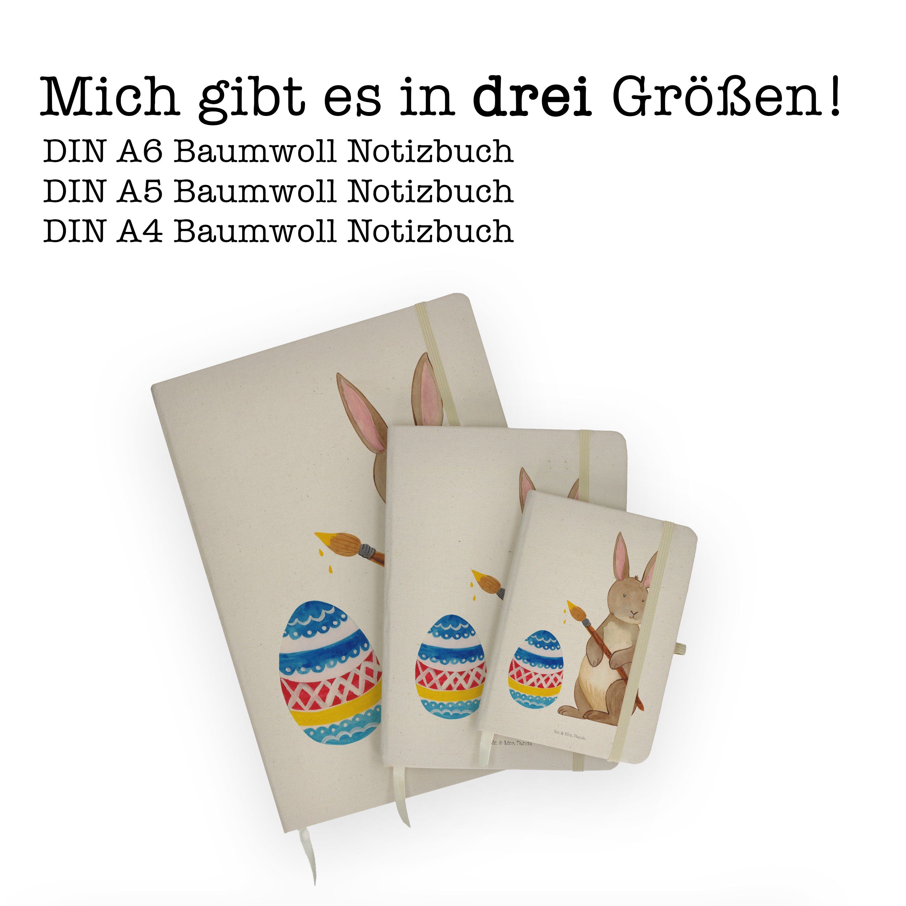 Geschenk, Mrs. Hase Schreibheft, Notizbuch Transparent Froh Osternest, - & Eiermalen Panda - Mr.