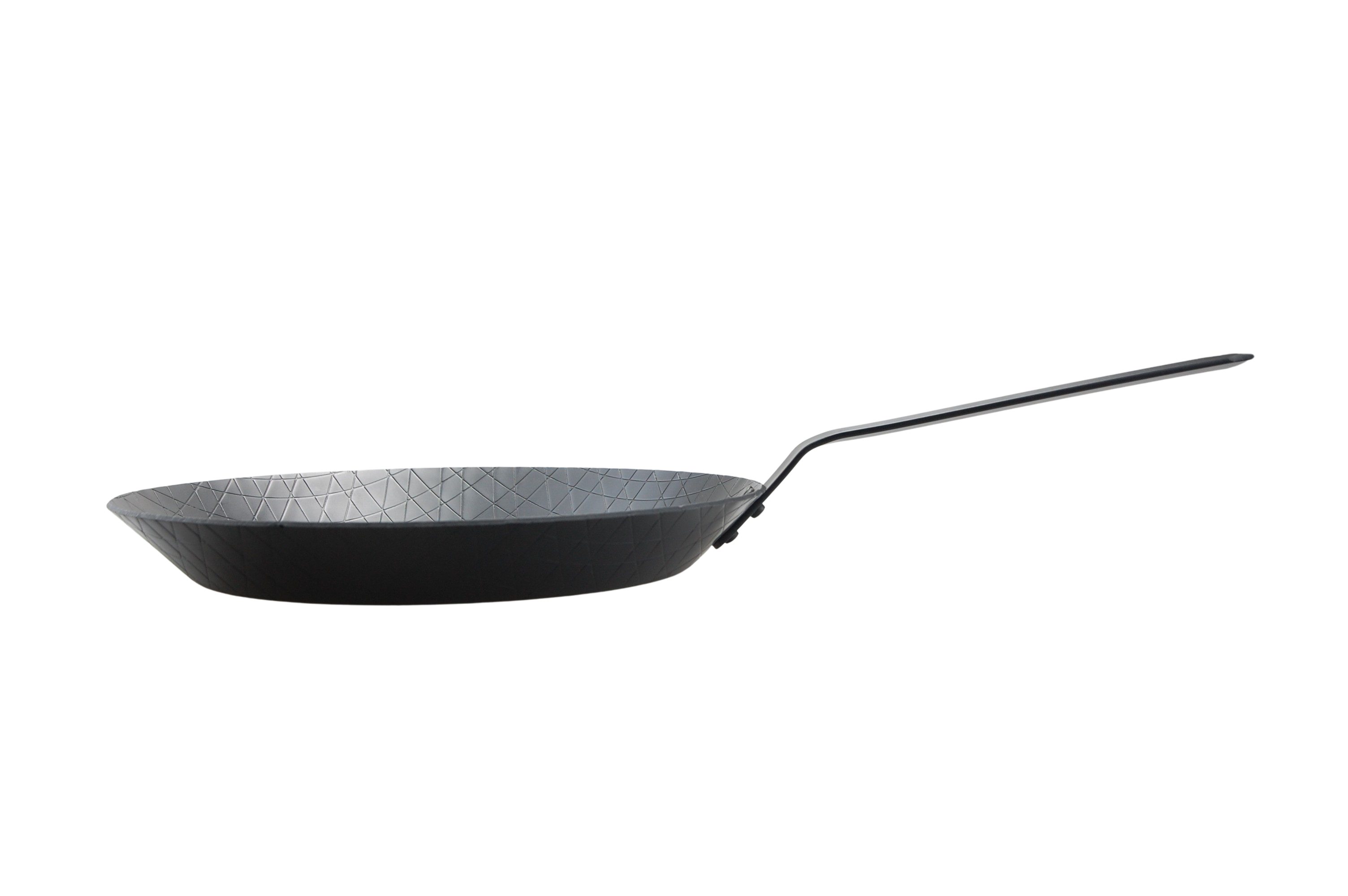 pasoli Steakpfanne aus Carbonstahl, voreingebrannt, Carbonstahl, Induktionsgeeignet, Durchmesser 28cm
