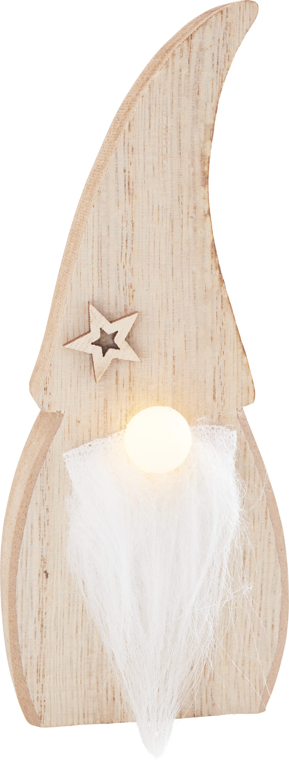 VBS Dekoobjekt Holz-Wichtel mit LED_Nase, 3 Teile