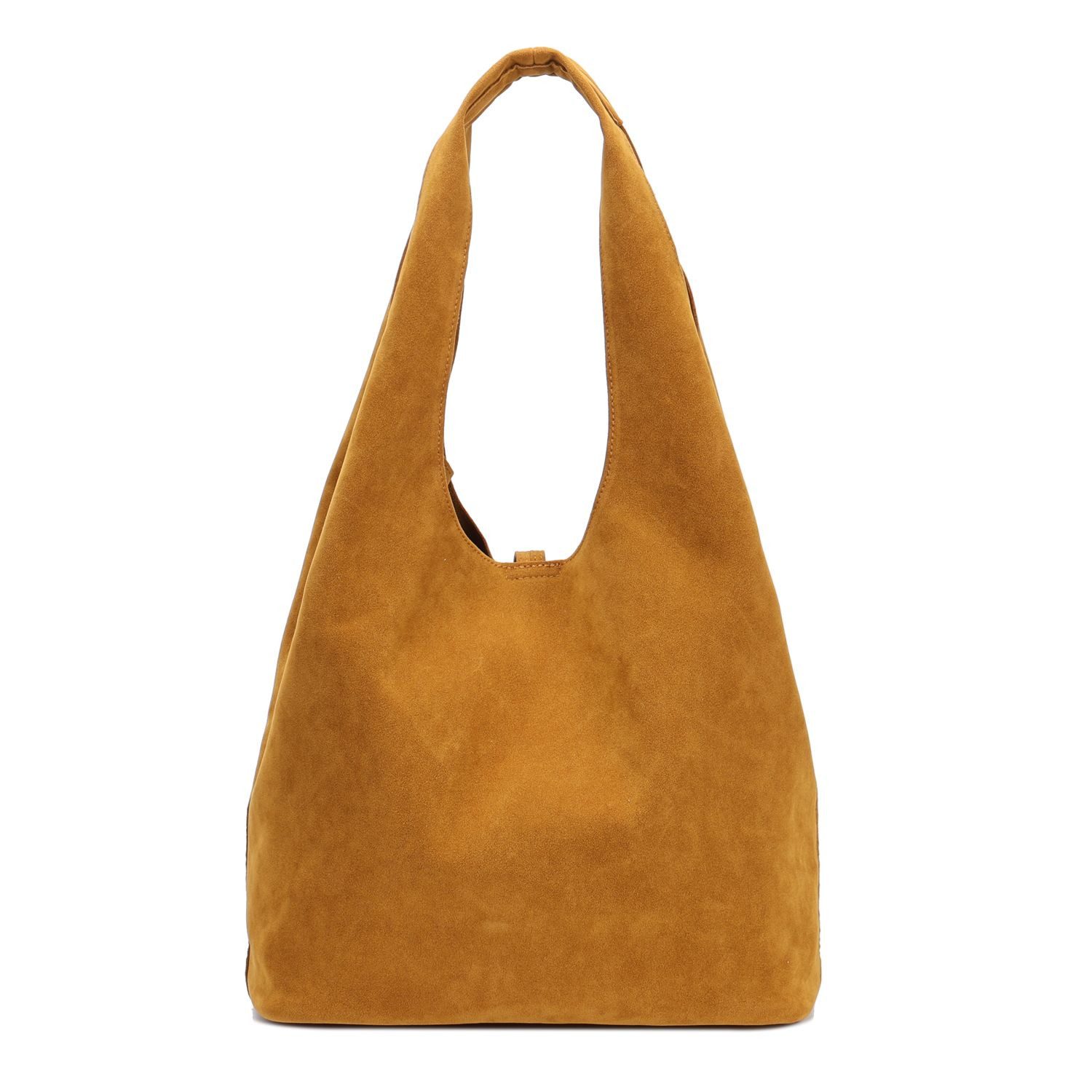 ITALYSHOP24 Schultertasche Damen Tasche Set 2in1 Shopper Hobo Bag Handtasche Crossbody Velours (Spar-Set 2 in1 Hobo + Crossbody Bag / Schmucktasche, Leichtgewicht, Wildleder Optik), Umhängetasche Workbag Body Bag Beuteltasche Freizeit Wildleder Optik