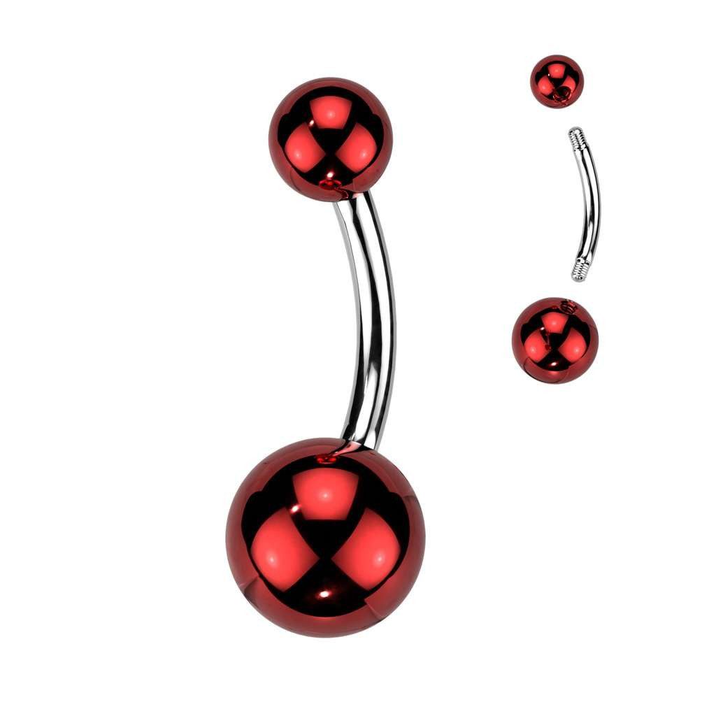 Taffstyle Bauchnabelpiercing Bauchnabelpiercing Banane Chirurgenstahl Stecker Chrome glänzend (Farbenfroher Bauchnabel Schmuck mit Acrylkugeln aus Chirurgenstahl), Hochglanz