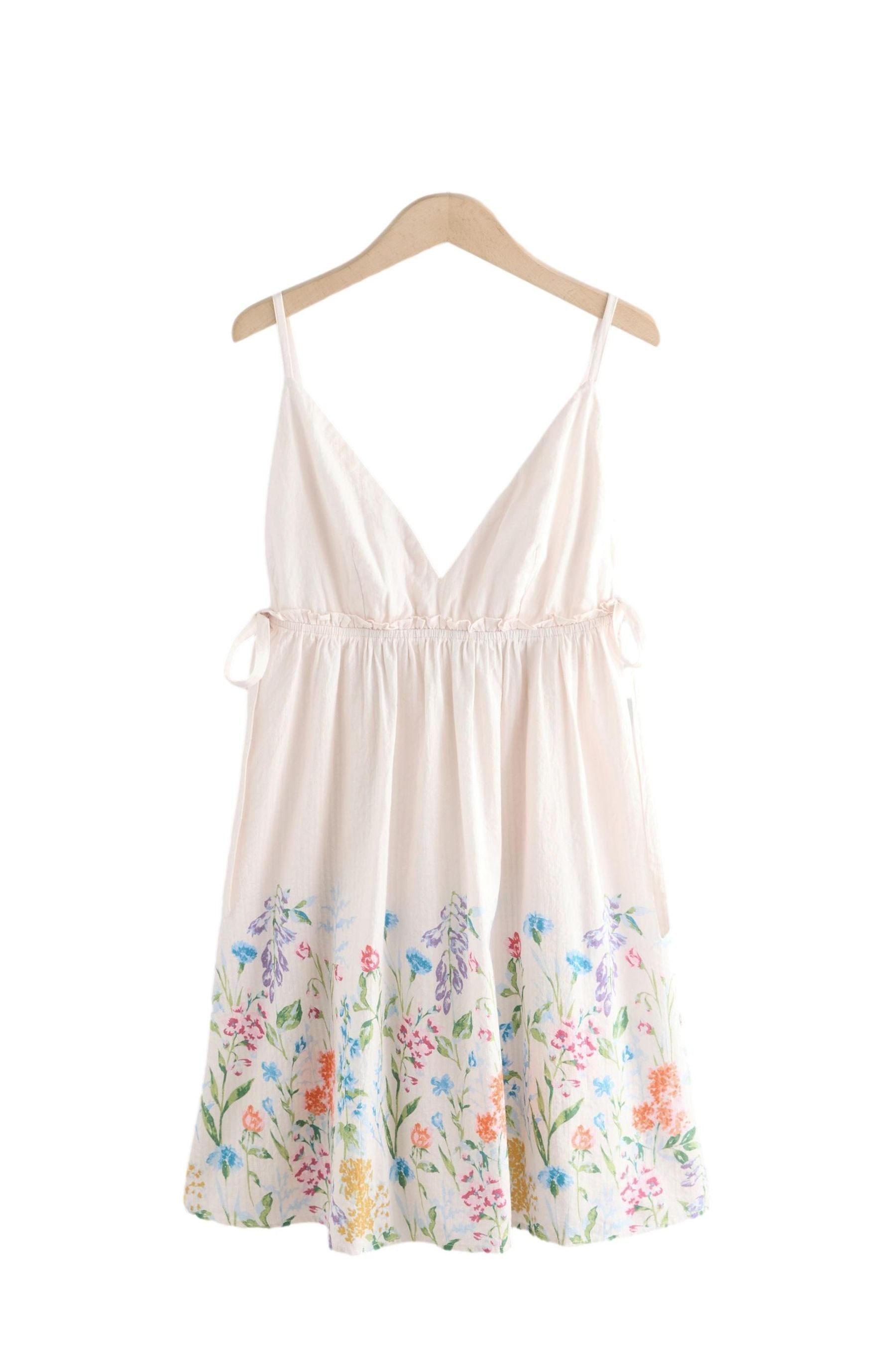 LAURA ASHLEY Nachthemd Laura Ashley Seersucker Mini-Unterkleid (1-tlg)