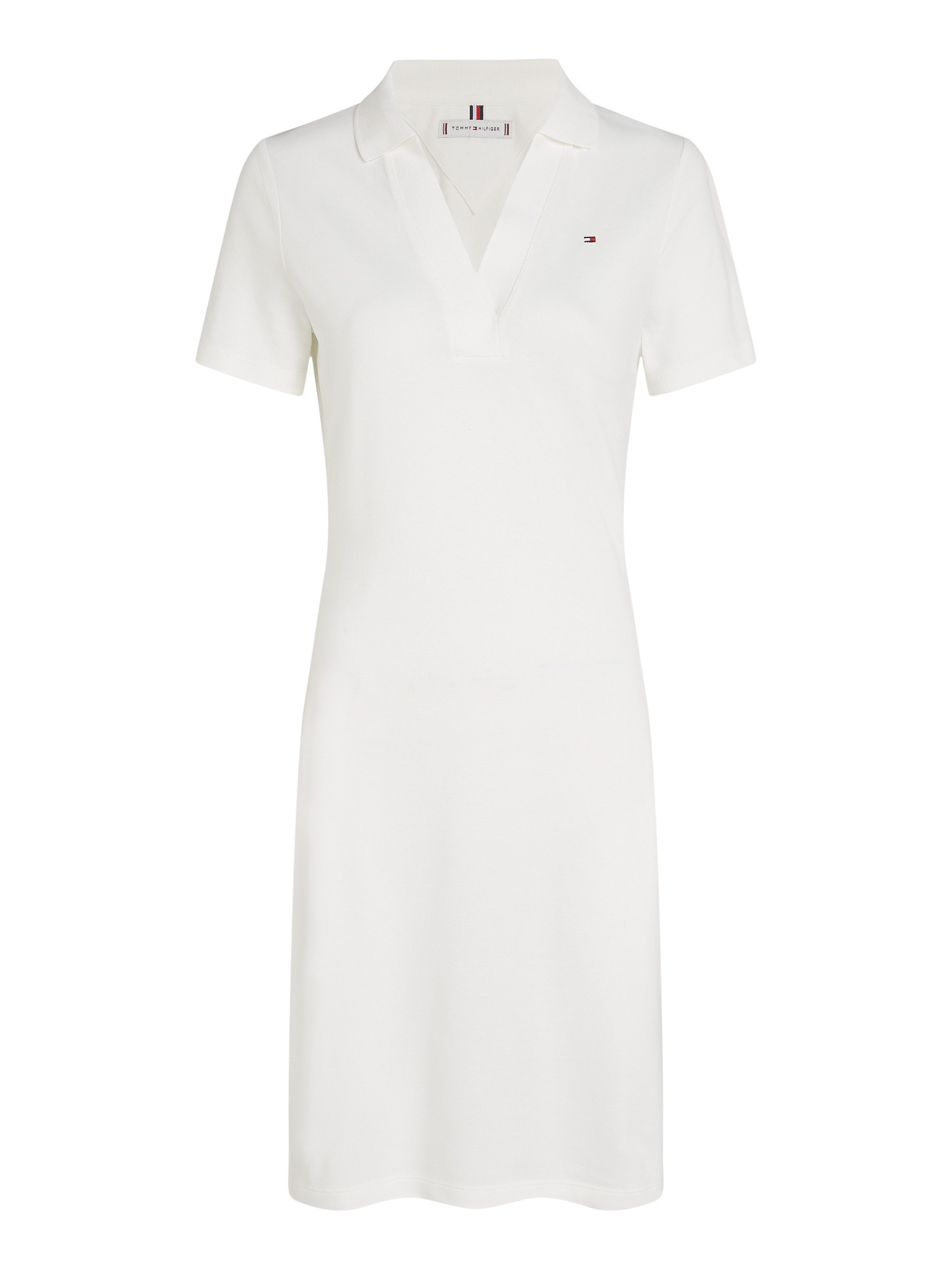 Tommy Hilfiger Polokleid SLIM OPEN NK POLO DRESS SS mit gestickter Tommy Hilfiger Flagge – Bild 4 von 5
