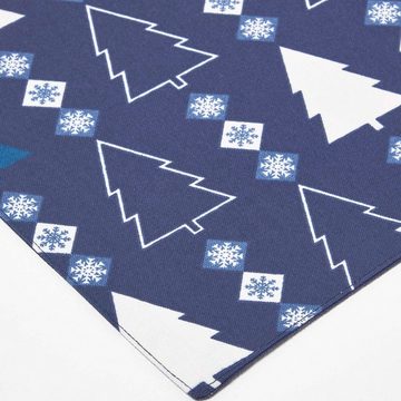 Platzset, Weihnachts-Tischset Winterland, blau, 4er Set, Homescapes