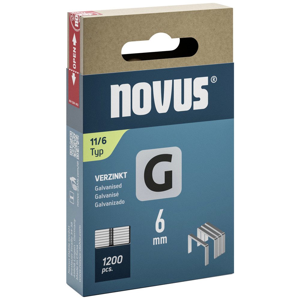 NOVUS Tackerklammer Novus Tools 042-0795 Flachdrahtklammern Typ 11 1200 St. Abmessungen (L
