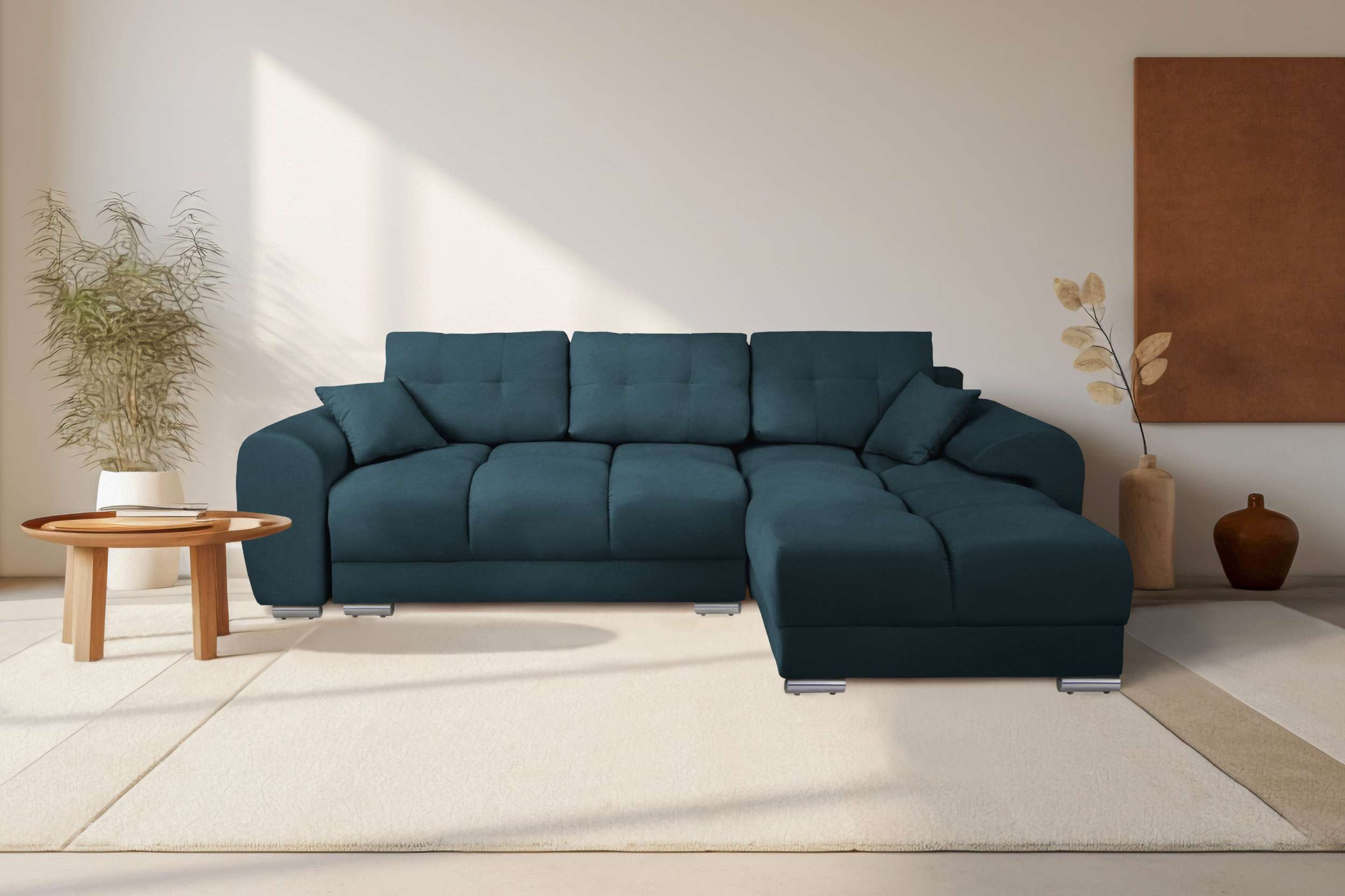 99rooms Ecksofa Adam, Sofa L-Form, Eckcouch, mit Bettfunktion, Bettkasten, inkl. 2 Zier- und 3 Rückenkissen