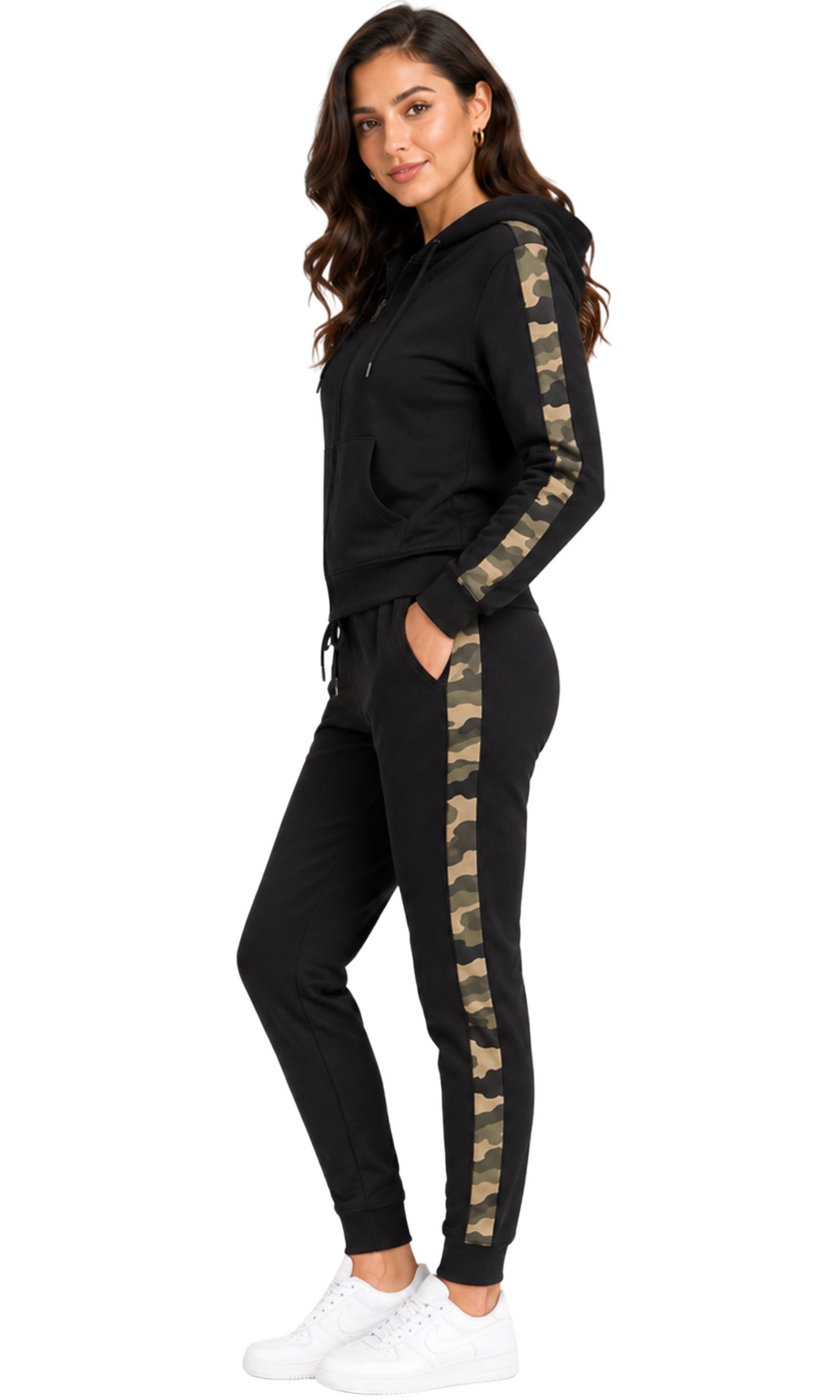 L.gonline Jogginganzug Damen Freizeitanzug, Sportlich, mit Streifen 526 (Packung, 2-tlg., im modischem Design), Fitness Freizeit Casual