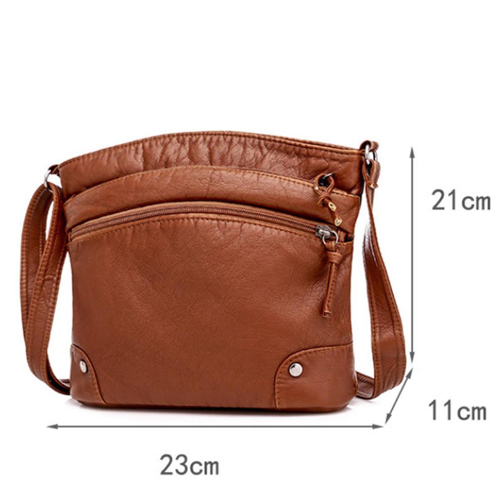 Bag PU-Leder, Blusmart Crossbody Leicht, Retro-Umhängetasche Wasserdicht, Umhängetasche Aus brown