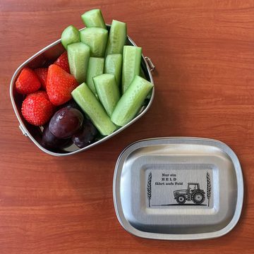 Lasernauten Lunchbox Lunchbox Edelstahl Brotdose mit Gravur Traktor Trecker Landwirt, Kleine Dose (ca. 700ml)
