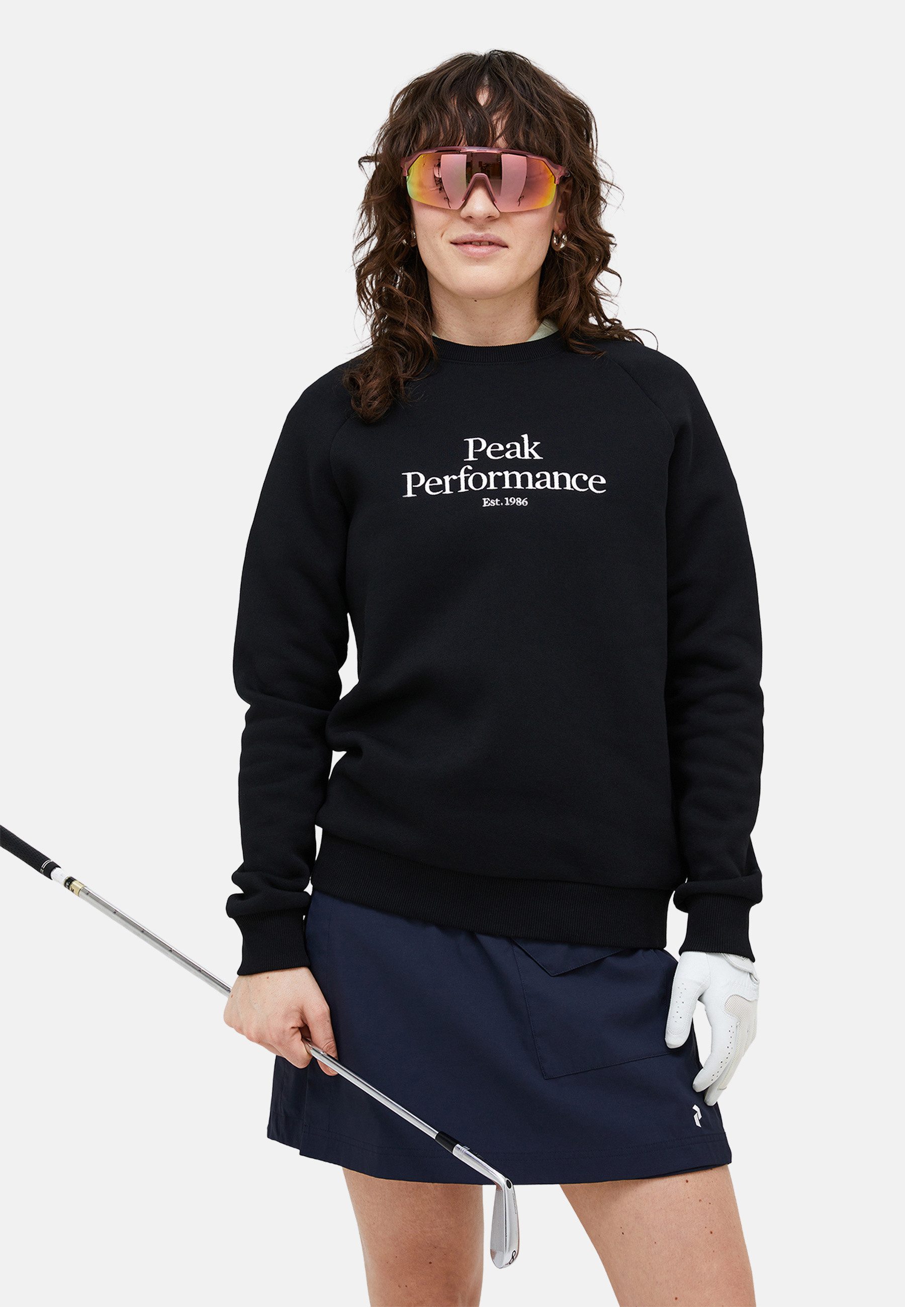 Peak Performance Sweatshirt W Original Crew mit Label-Applikationen