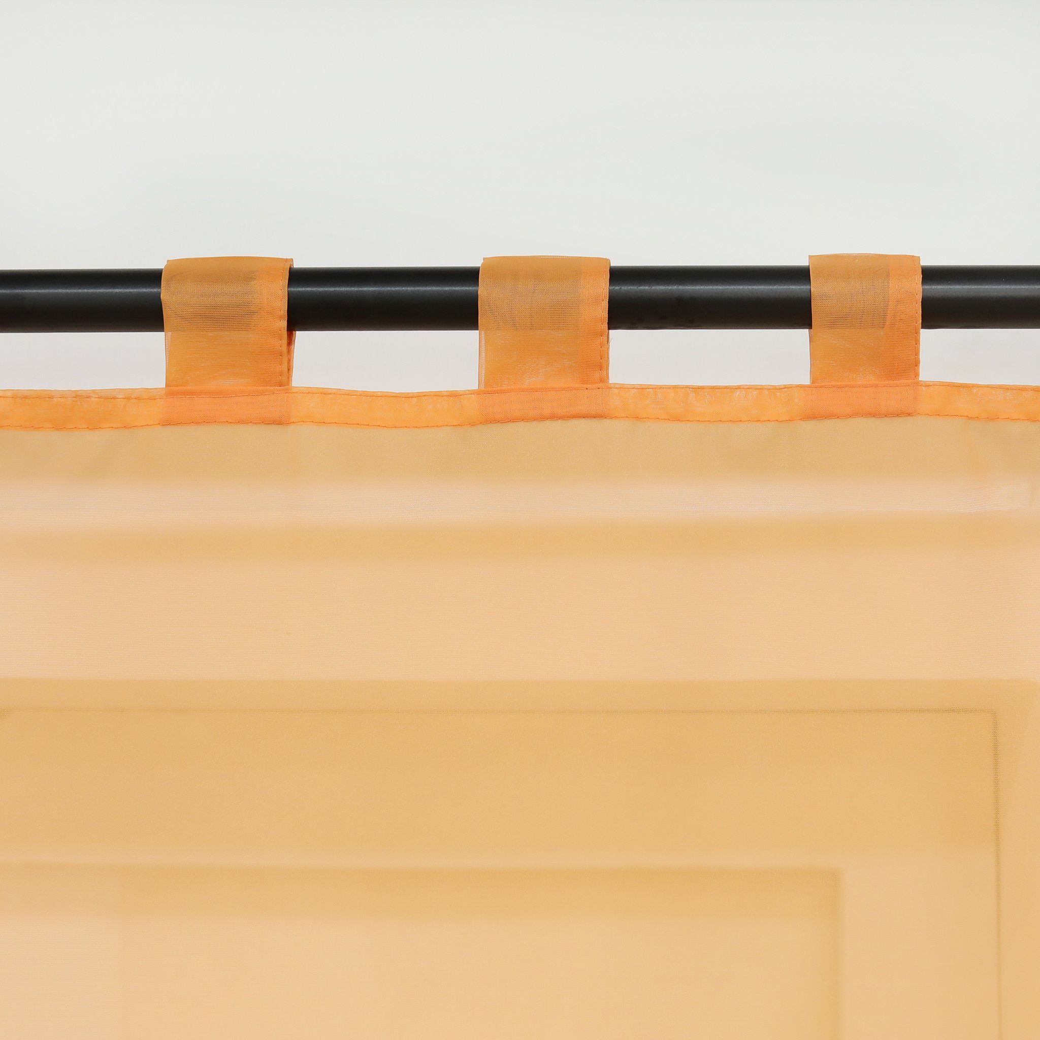 Delien Scheibengardine Uni (2 St), Schlaufen, Voile mit Quaste