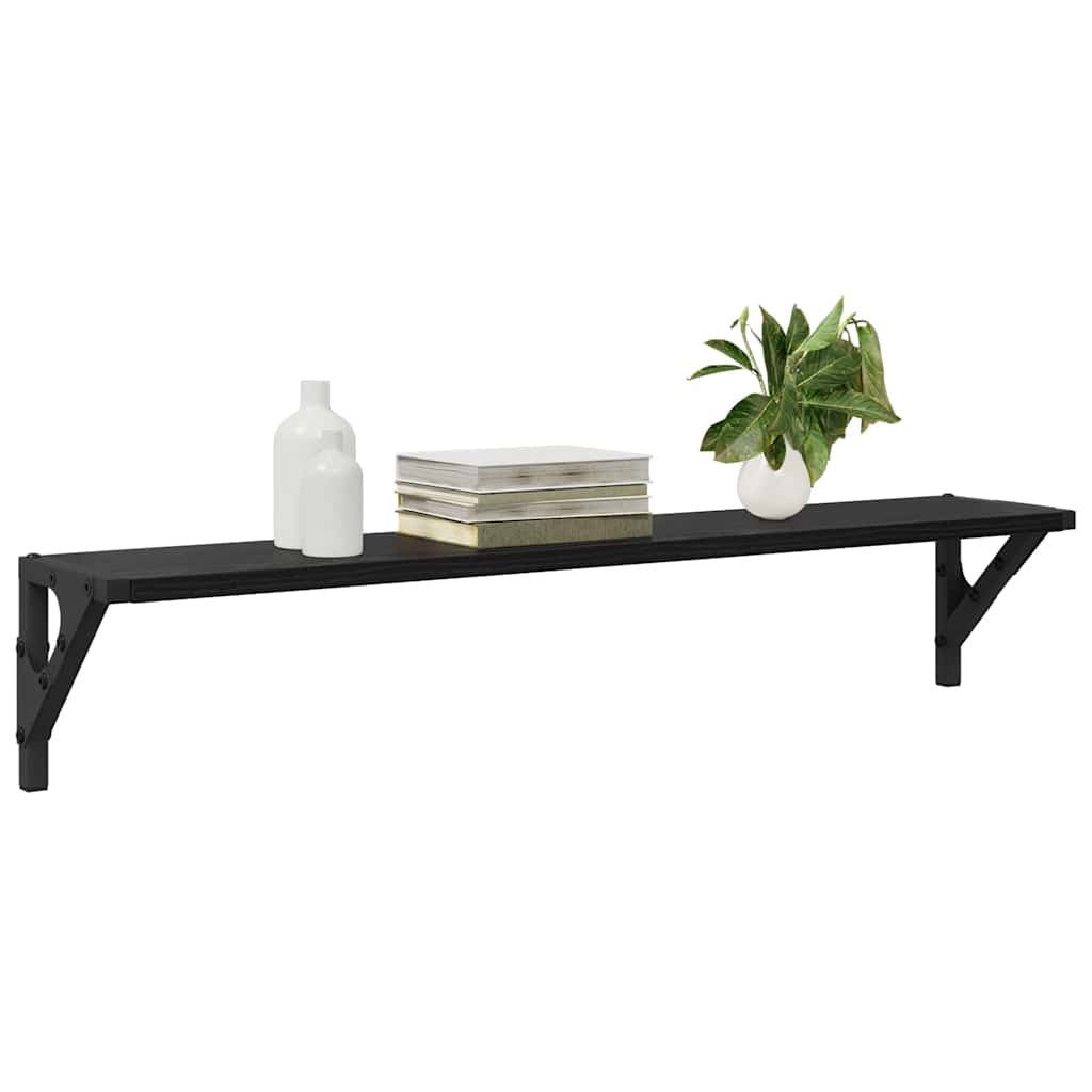 vidaXL Regal Wandregale 2 pcs Schwarz Eichen-Optik 80 x 15 x 15,5 cm, 2-tlg günstig online kaufen
