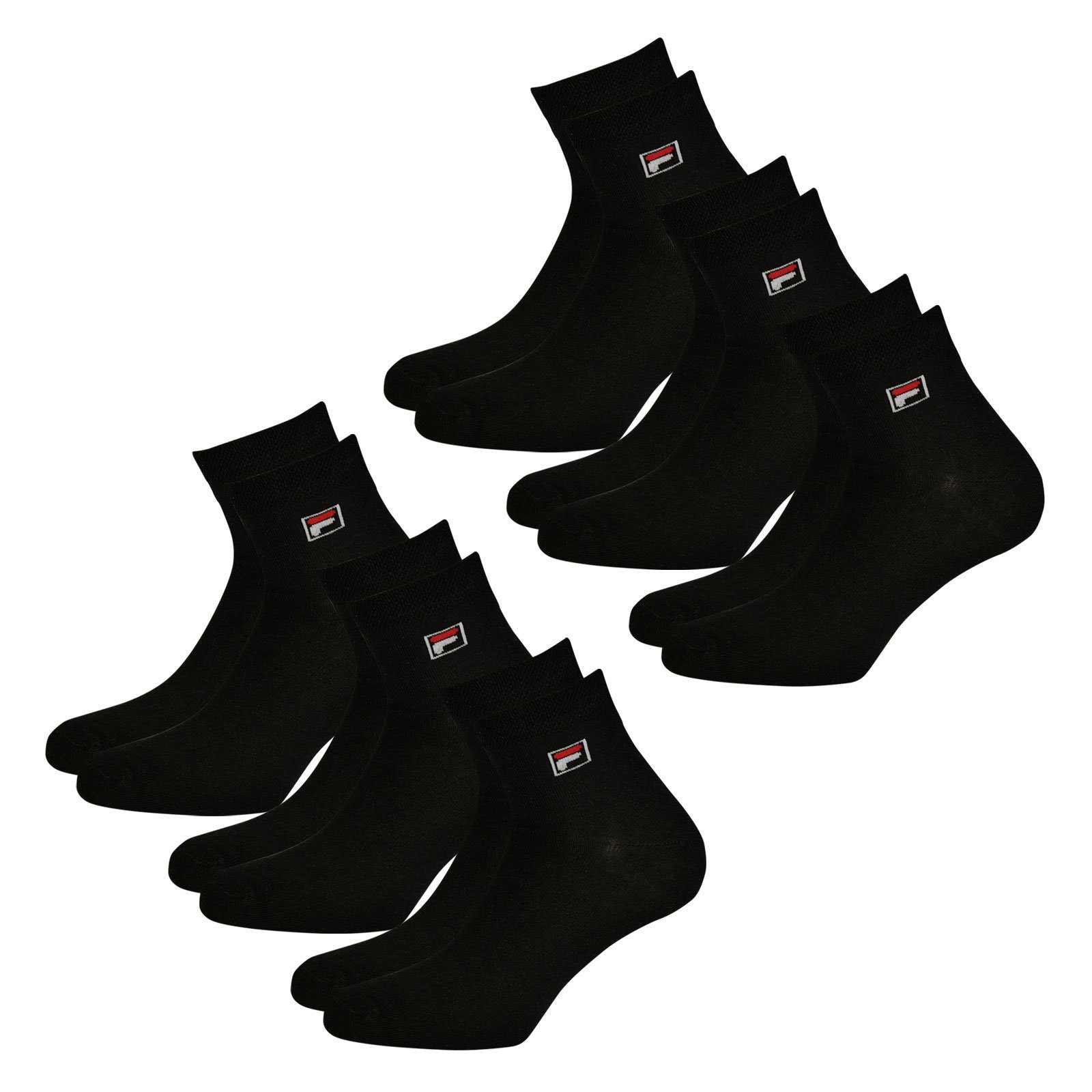 Fila Sportsocken Quarter Socken (6-Paar) mit elastischem Piquebund 200 black