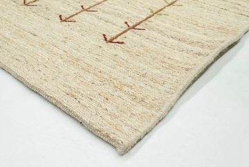 Wollteppich Gabbeh Teppich handgeknüpft beige, morgenland, rechteckig, Höhe: 18 mm, handgeknüpft