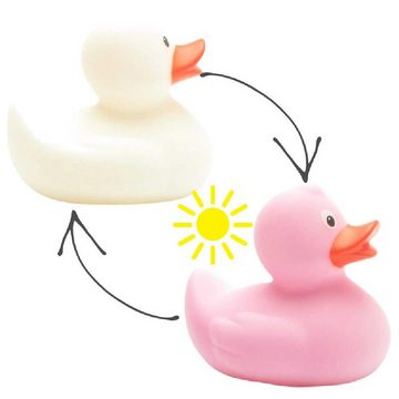 Duckshop Badespielzeug Quietscheente Magic Duck mit UV-Farbwechsel - weiss zu pink