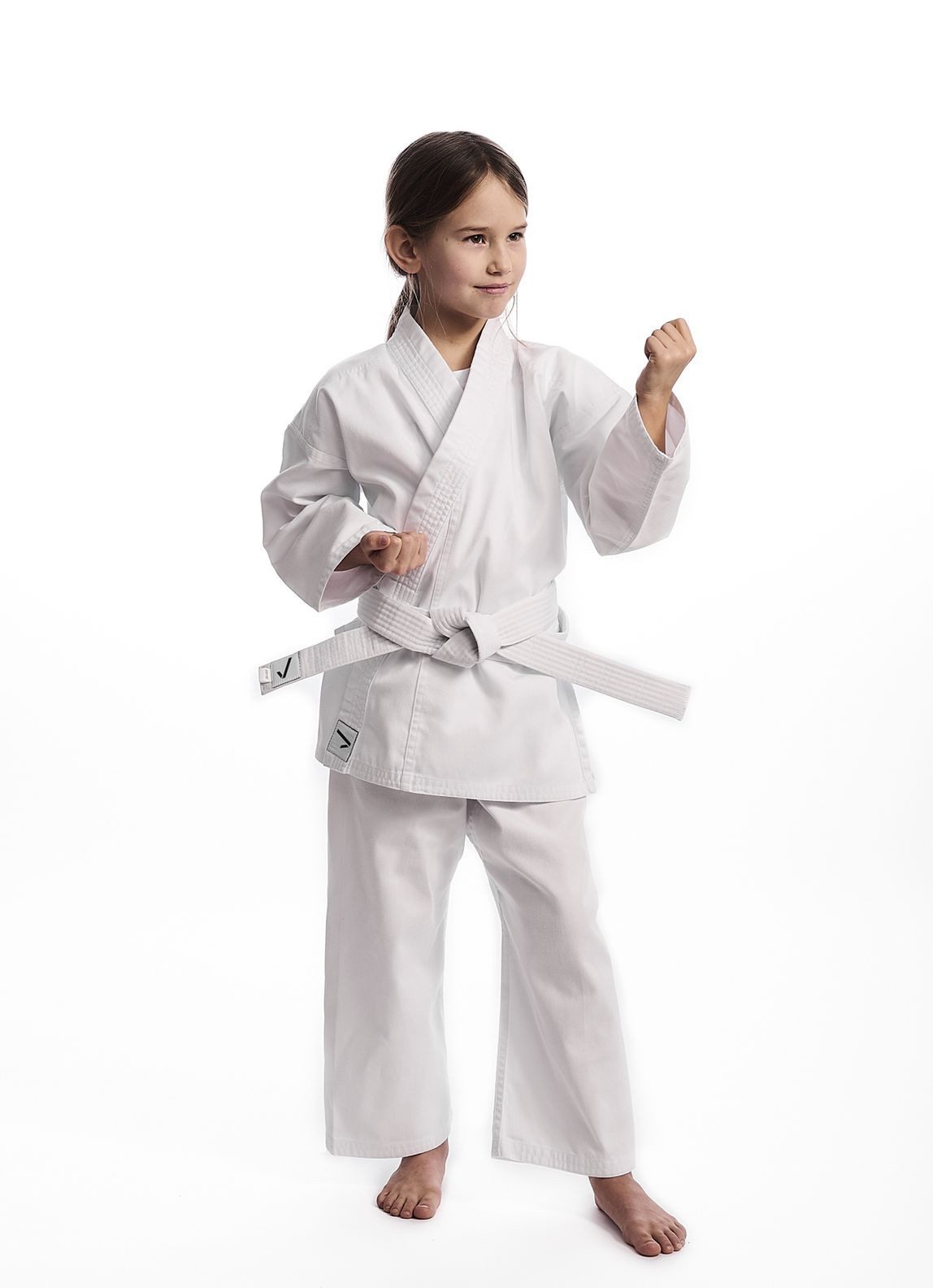 IPPONGEAR Karateanzug Club 2 (Einsteiger & Kinder Karateanzug), inkl. weißem Gürtel I Schnürbund I 220gr/m² (8 oz) Stoffdichte