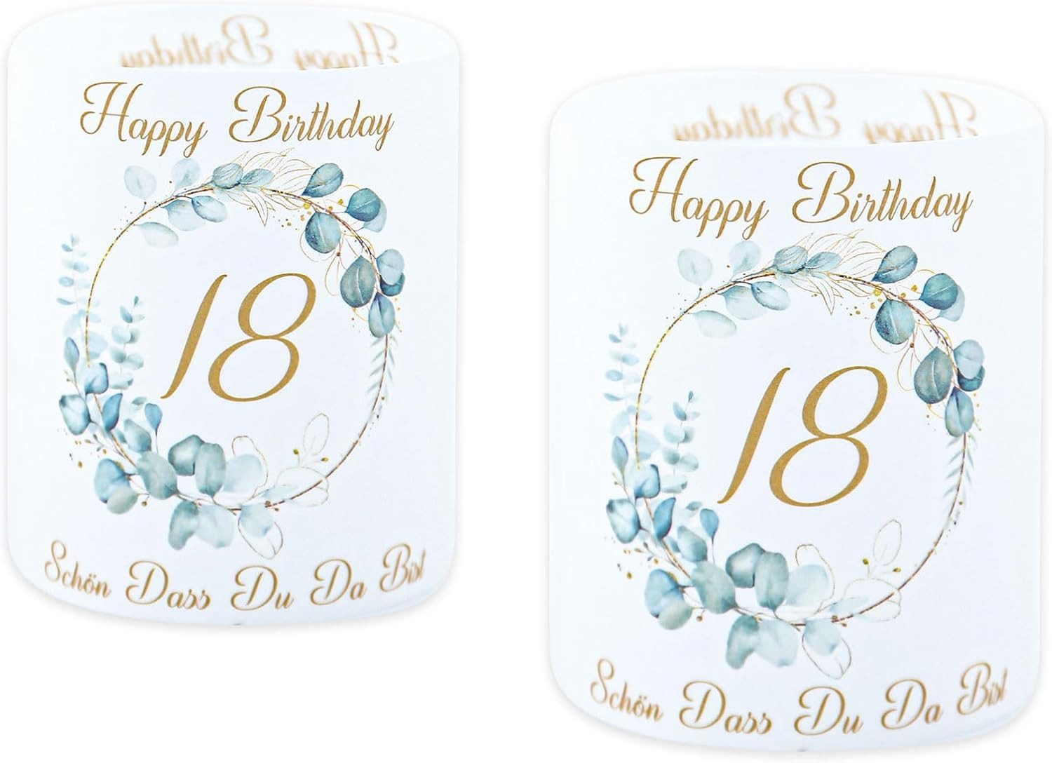 aitsite Windlicht 12er Set 18 Geburtstag Windlicht Tischdeko Papierlaternen (Dekorationsset Papier Windlichter für Geburtstag und Events, 12 Stück Papier Windlichter für 18 Geburtstag Tischdeko), 12er Set Windlichter 18 Geburtstag faltbar, wiederverwendbar, Teelicht