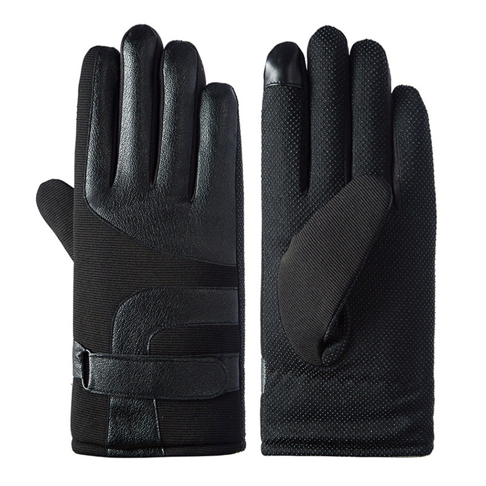 Warme Winter-PU-Lederhandschuhe Zum Für Herren Kältefest Reiten, Fahrradhandschuhe Blusmart