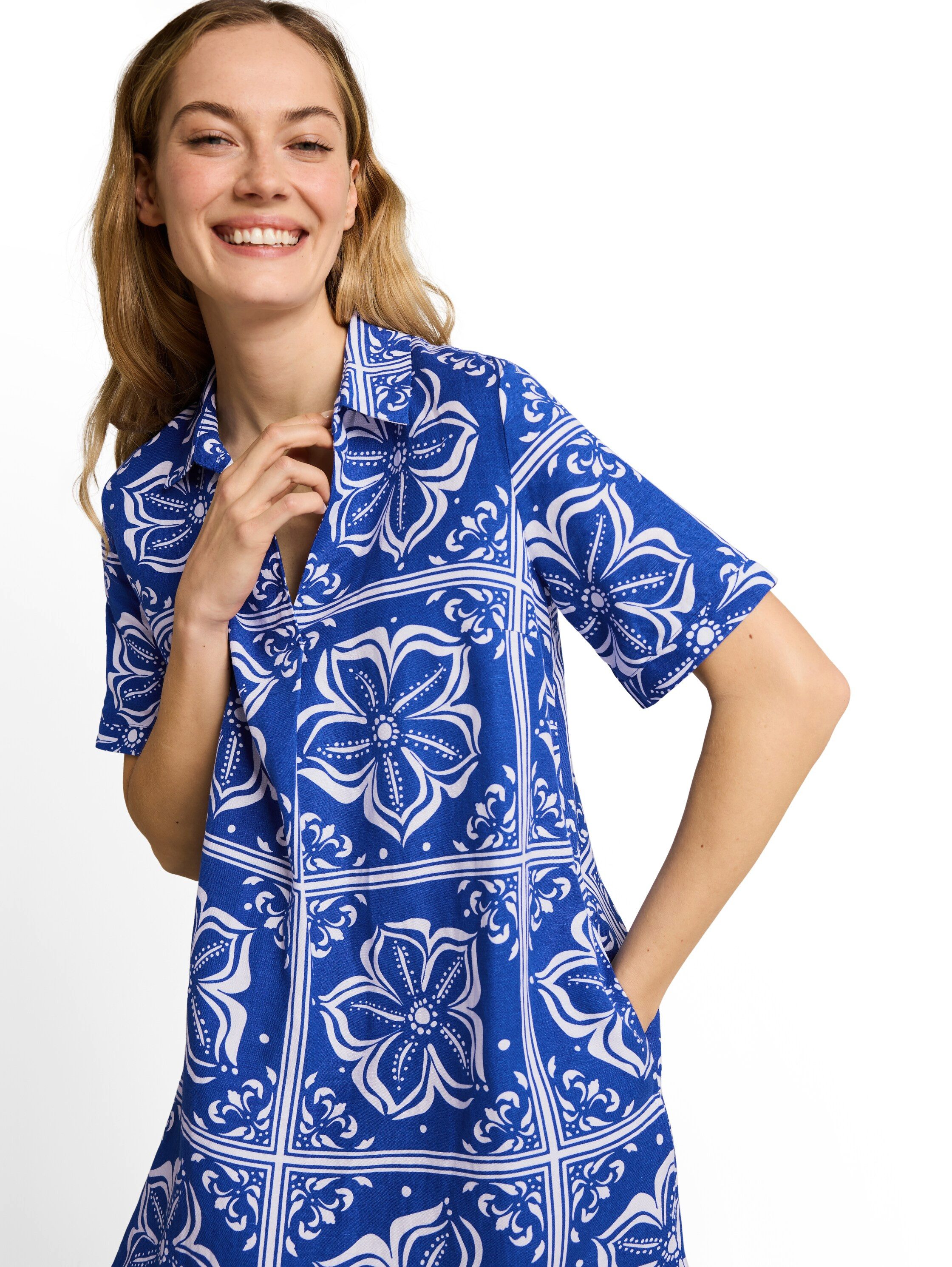 TOM TAILOR Polokleid mit All-Over Print