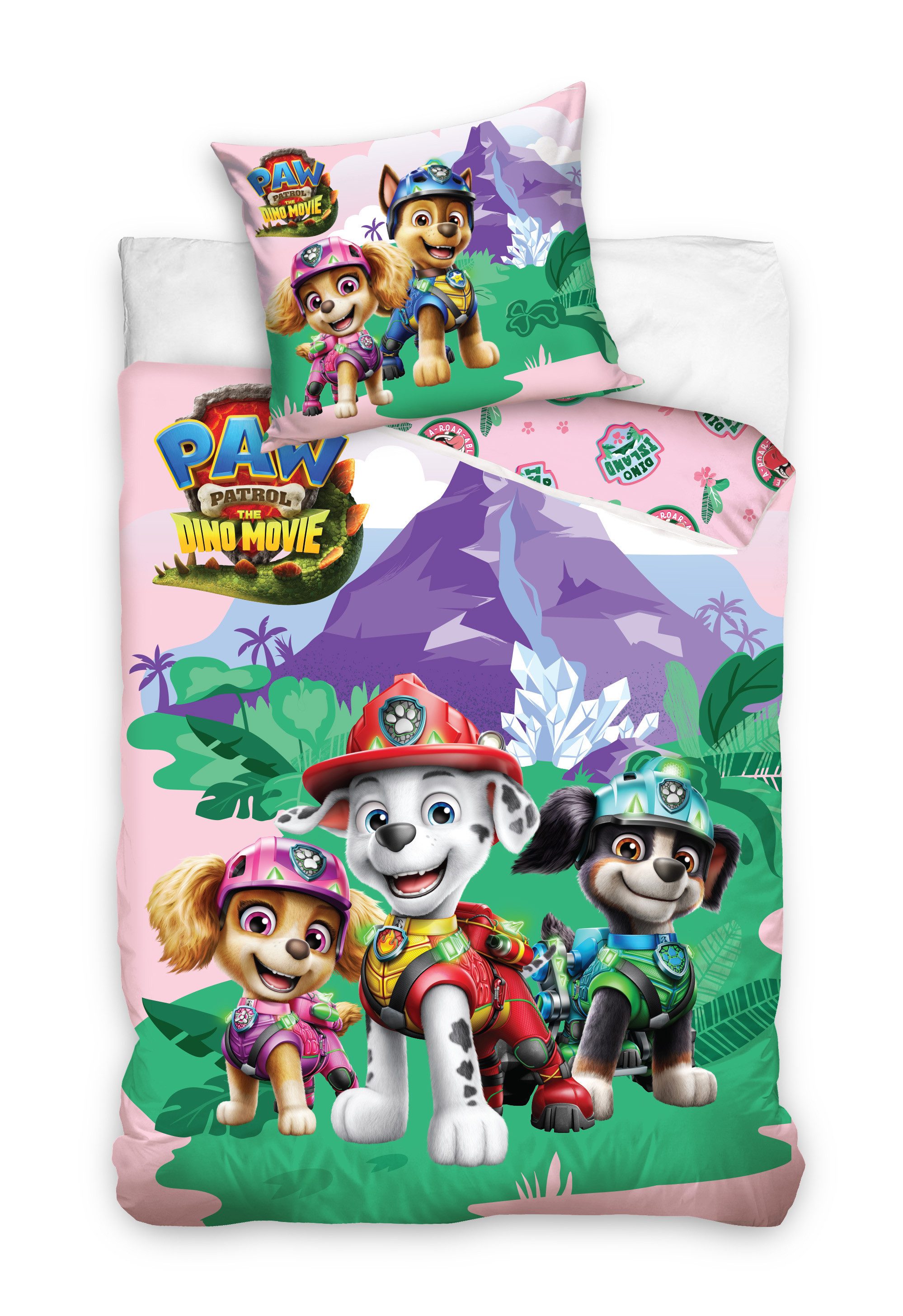 PAW PATROL Kinderbettwäsche PAW Patrol Dino Kinderbettwäsche 140 x 200 cm