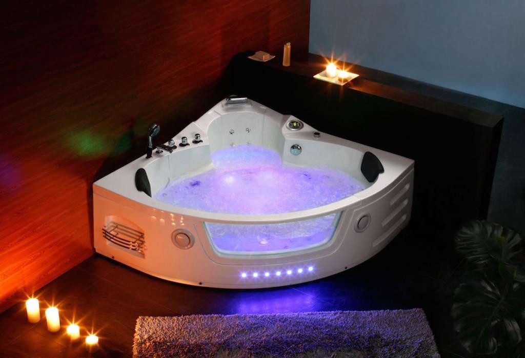 PureHaven Whirlpool 152x152 cm elegantes Design Heizung Lichttherapie Soundsystem