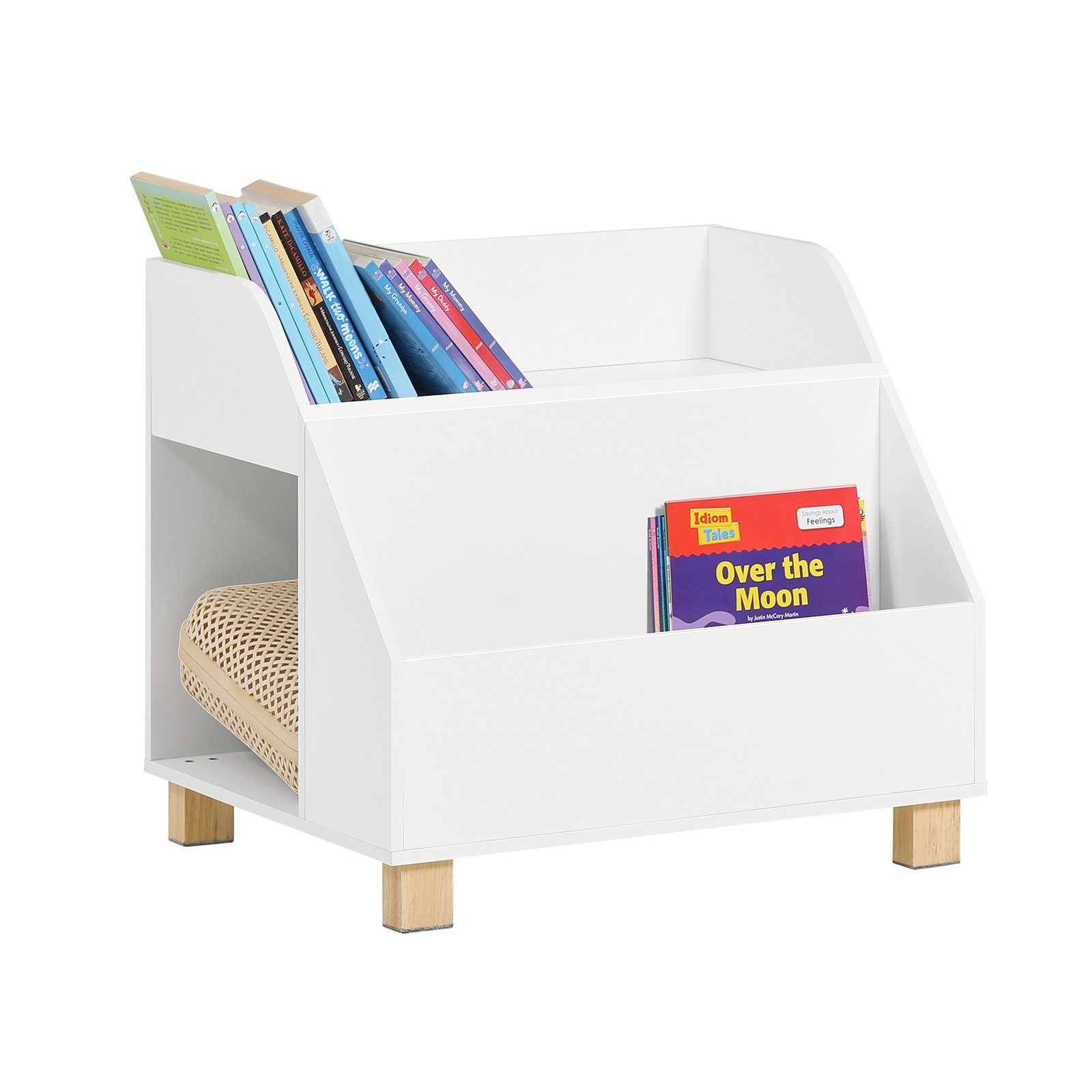 SoBuy Kinderregal mit KMB54, 3 Bücherregal Fächern Spielzeugregal Aufbewahrungsregal