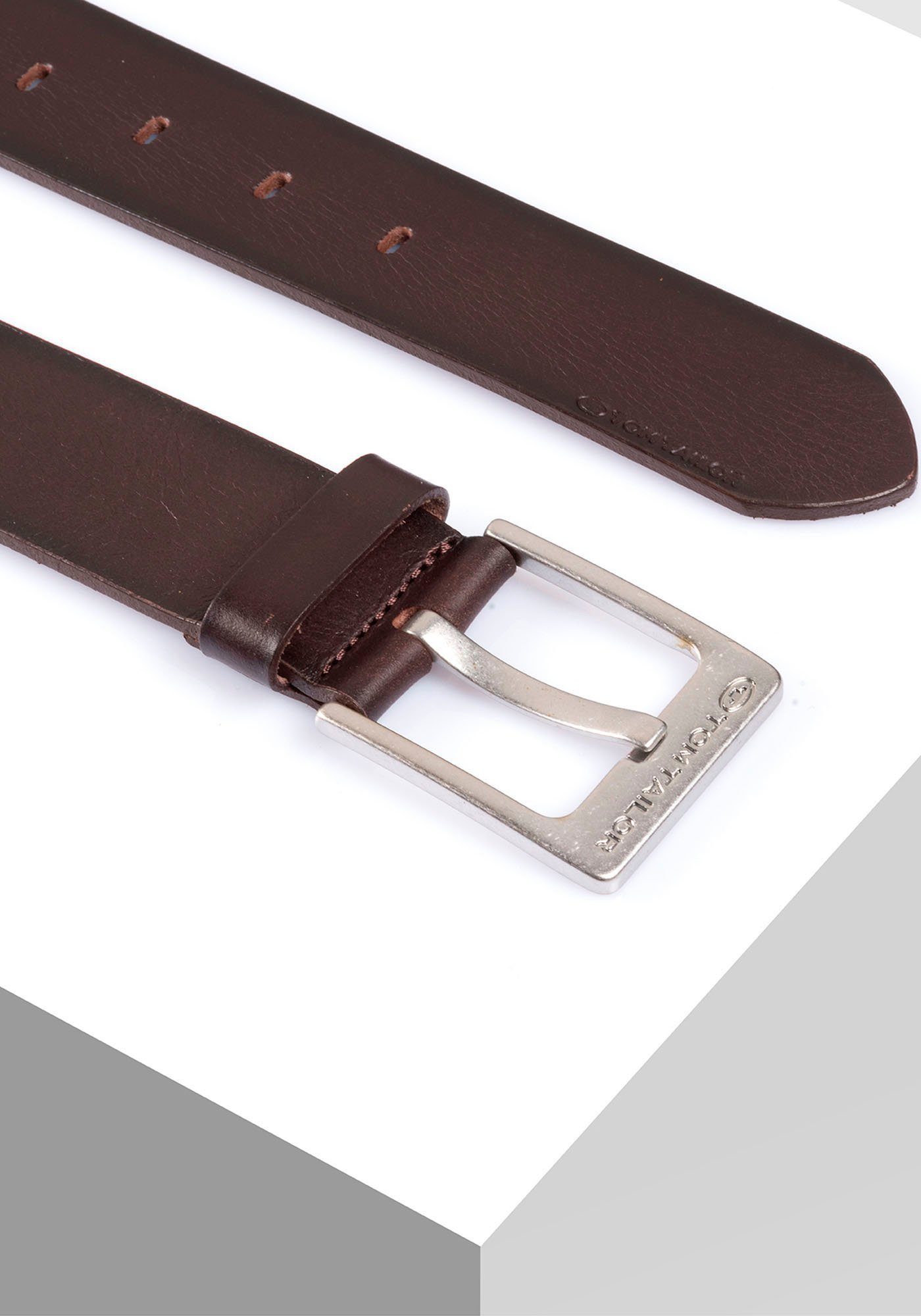 TOM TAILOR Ledergürtel TTCALVINPLUS 4 cm breiter Herrengürtel, Casual und Jeans Look