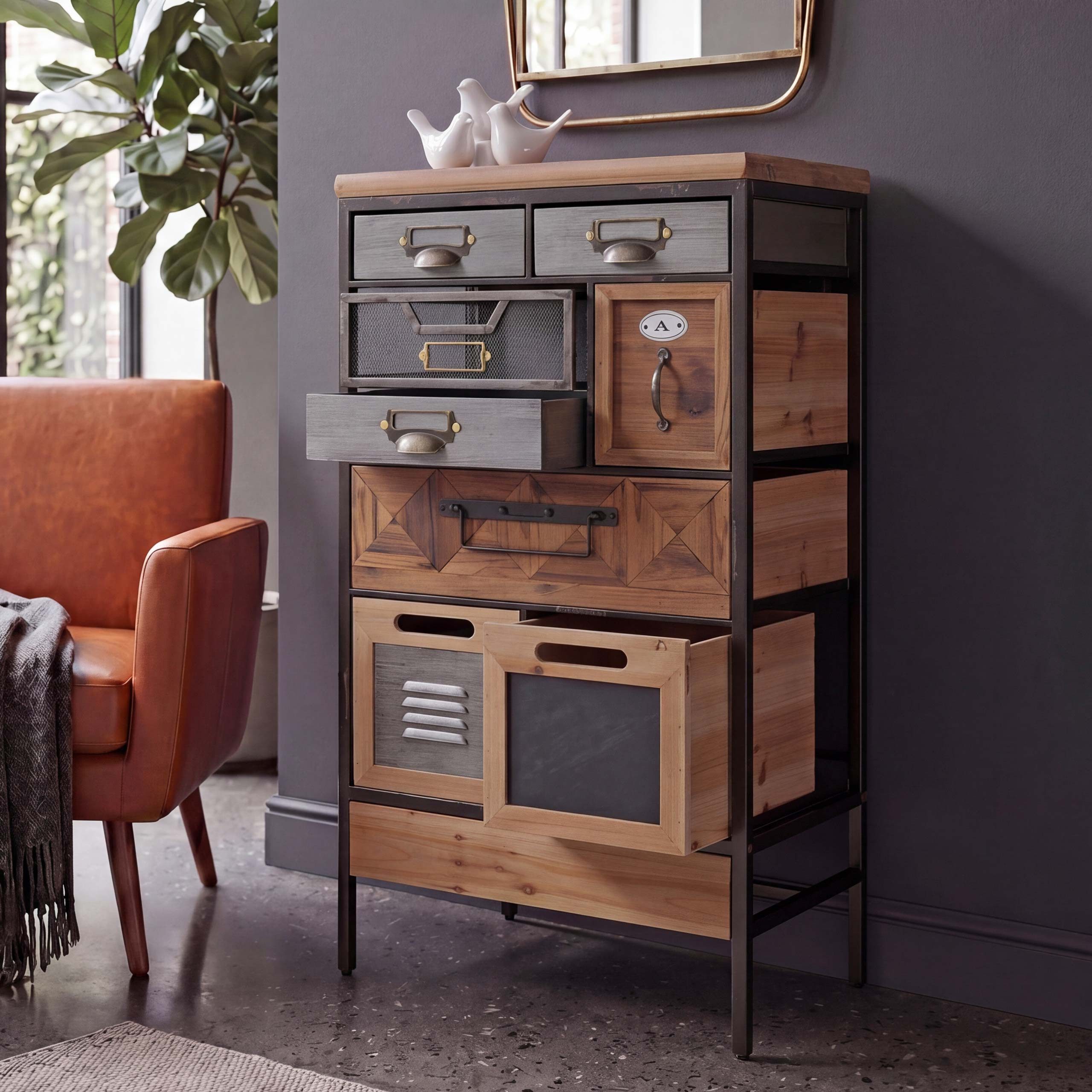 MCW Kommode MCW-Q77-8 (1 St), Modernes Industrial-Design