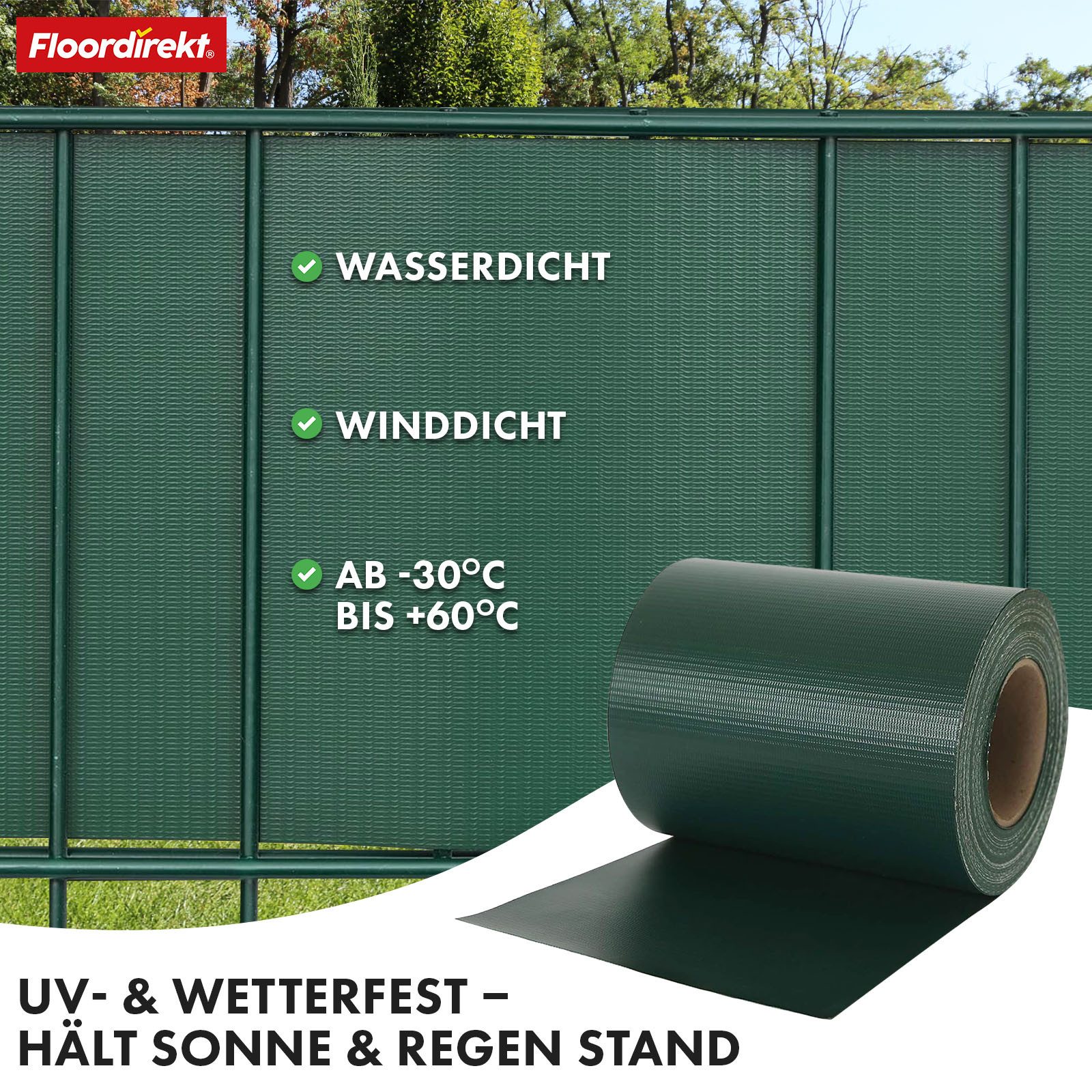 Karat Sichtschutzstreifen PVC-Sichtschutzstreifen für Gittermatten-Zäune, viele Farben, Mit Befestigungsclips