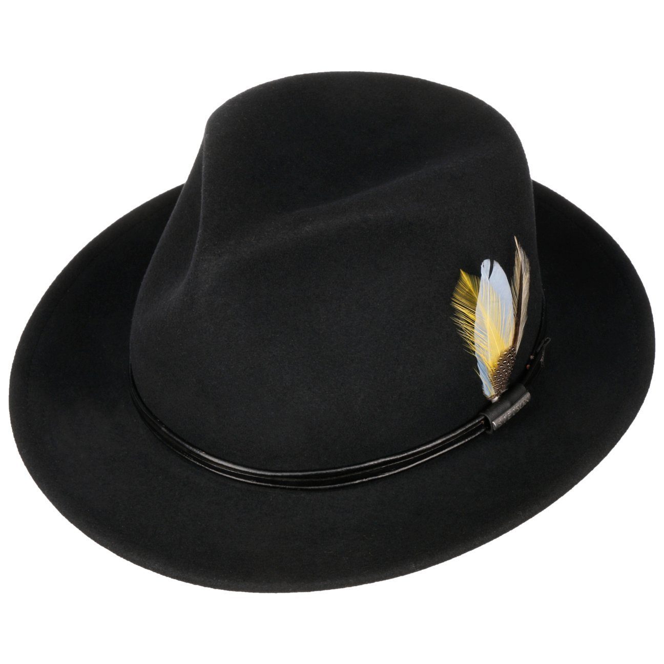 mit USA Fedora in Lederband, Wollfilzhut Stetson Made (1-St)