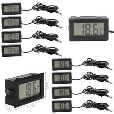 TSB Werk Raumthermometer Thermometer Raumtemperatur Digital, 8-tlg., Temperaturrmessgerät, Fühler, Thermo, Mini