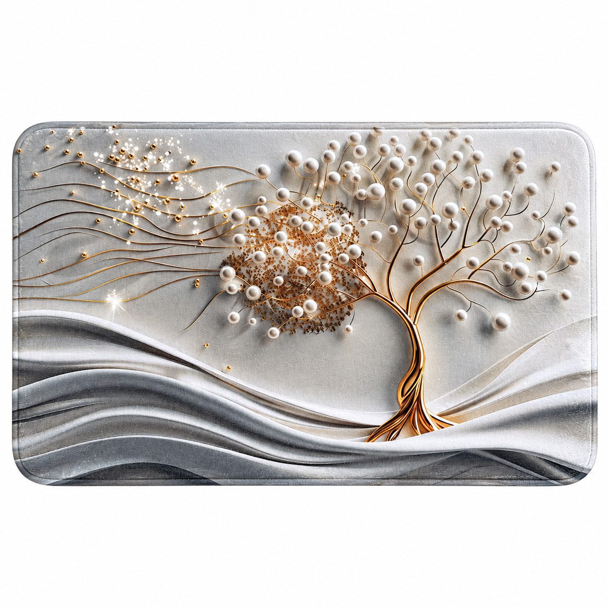 Sanilo Badematte Tree of Life, schnelltrocknend, rutschhemmend, waschbar, Polyester, rechteckig, sehr weich, hochwertig & modern, 50 x 80 cm oder 70 x 110 cm