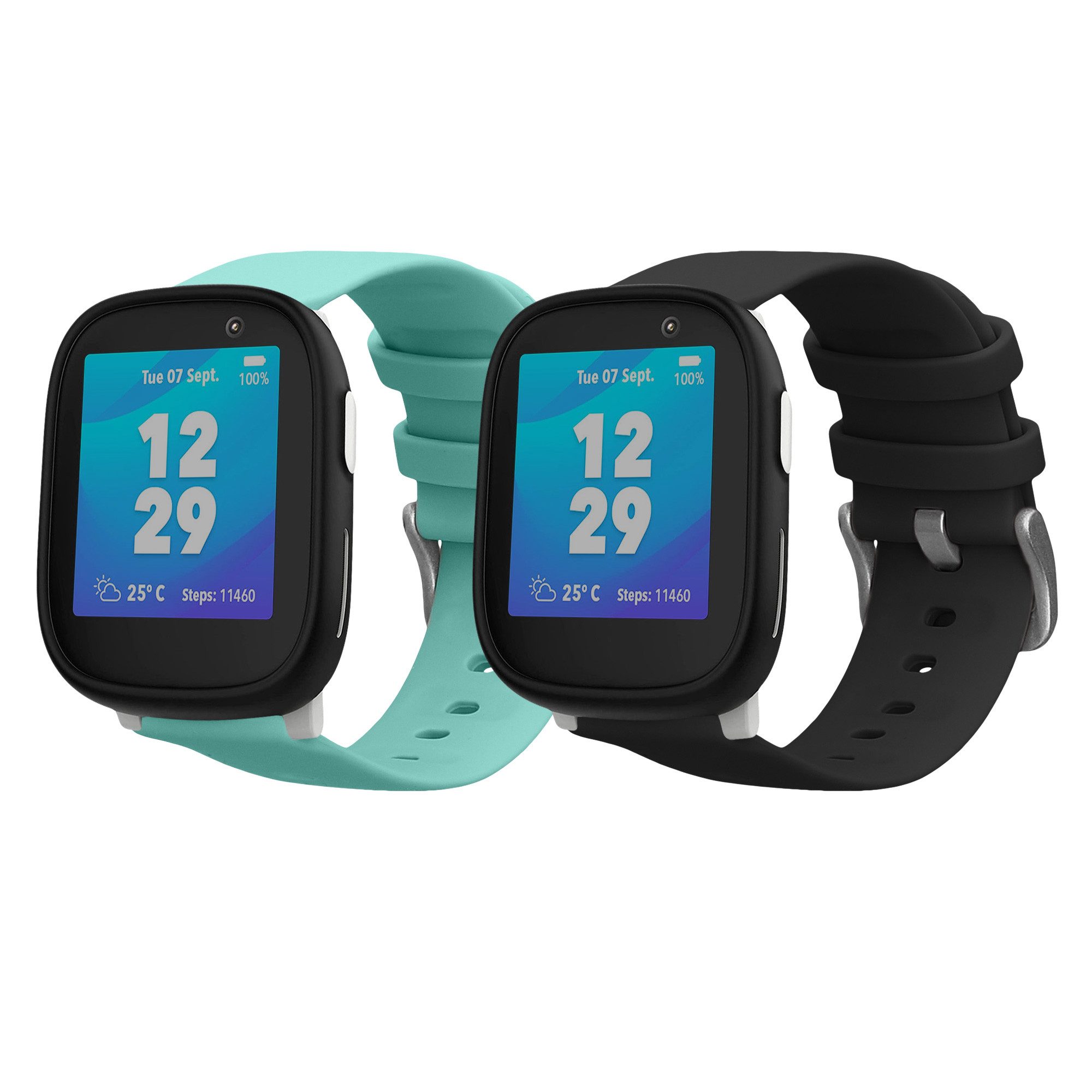kwmobile 2x Band für Xplora X6 Play Smartwatch, 2-tlg., Silikon Fitnesstracker Ersatz Sportarmband - Größe S