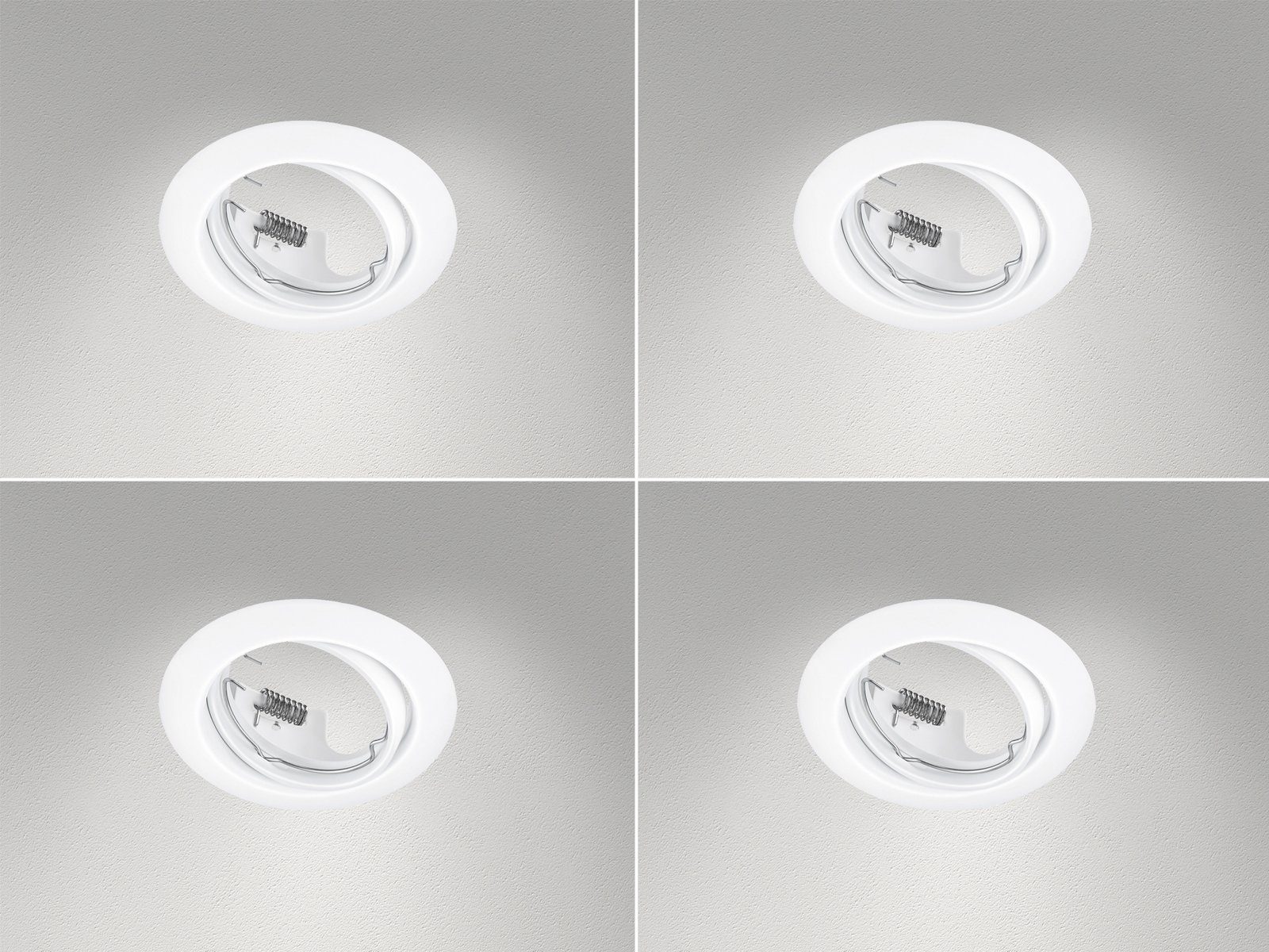 TRIO Leuchten Einbauleuchte, ohne Leuchtmittel, 4er Set Deckeneinbauleuchten, Einbau Decken-spot rund Weiß Ø 8,3cm